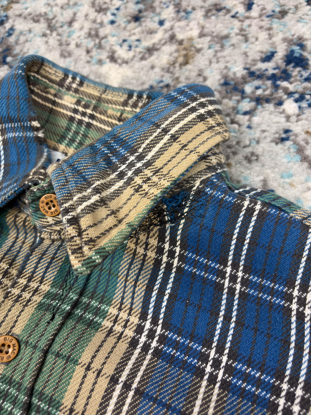 Vintage 90s Big Mac Plaid Double Pocket Workwear Button Up Shirt Size LT