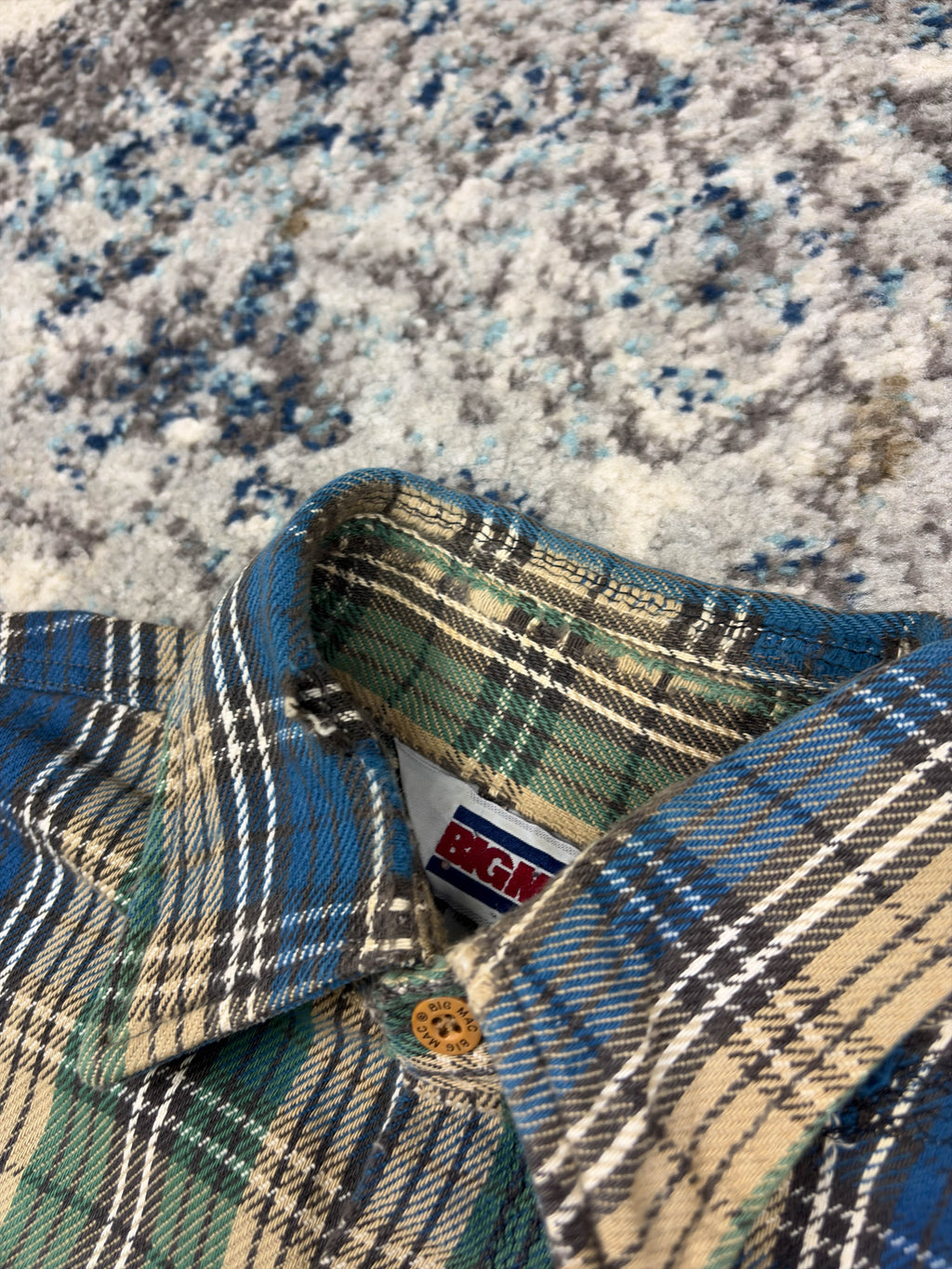 Vintage 90s Big Mac Plaid Double Pocket Workwear Button Up Shirt Size LT