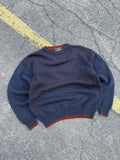 Vintage Woolrich Multicolour Ribbed Collar Knit Sweater Size Large