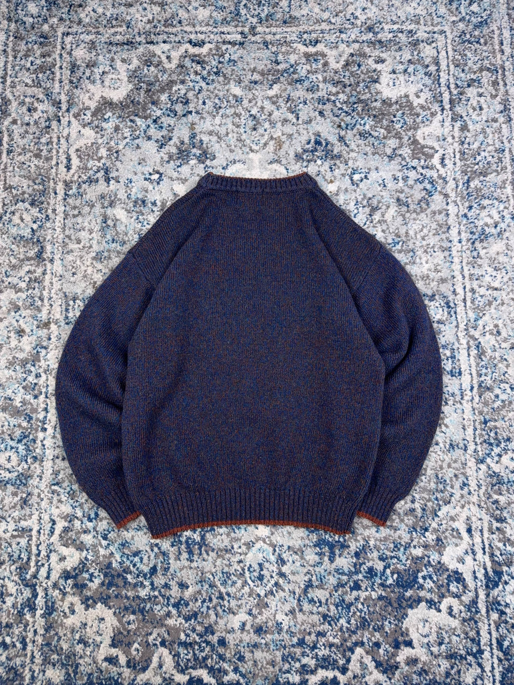 Vintage Woolrich Multicolour Ribbed Collar Knit Sweater Size Large