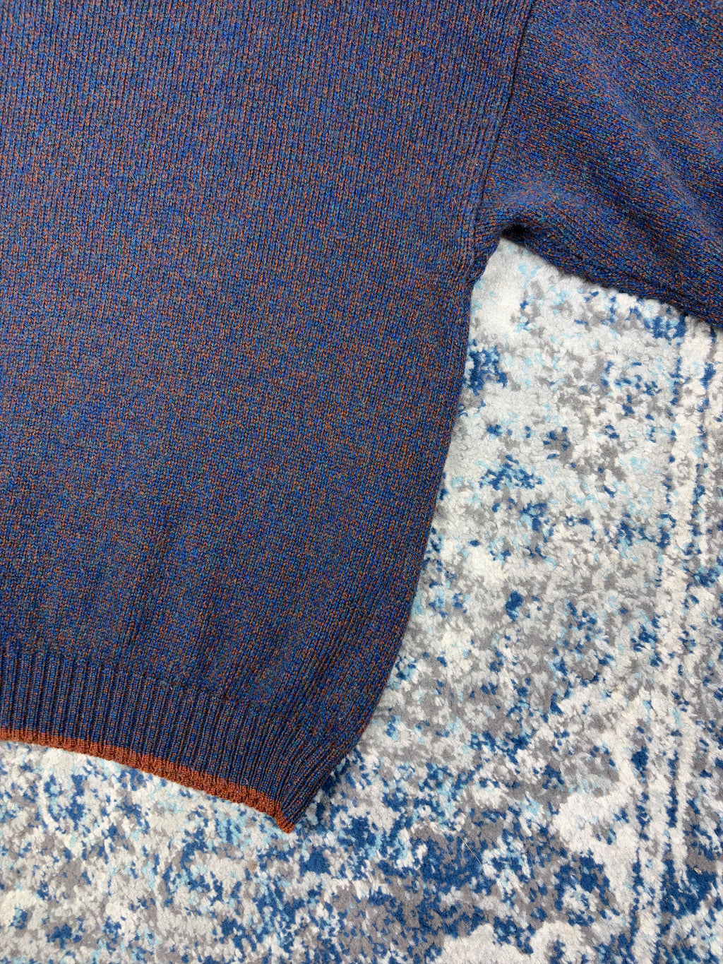 Vintage Woolrich Multicolour Ribbed Collar Knit Sweater Size Large