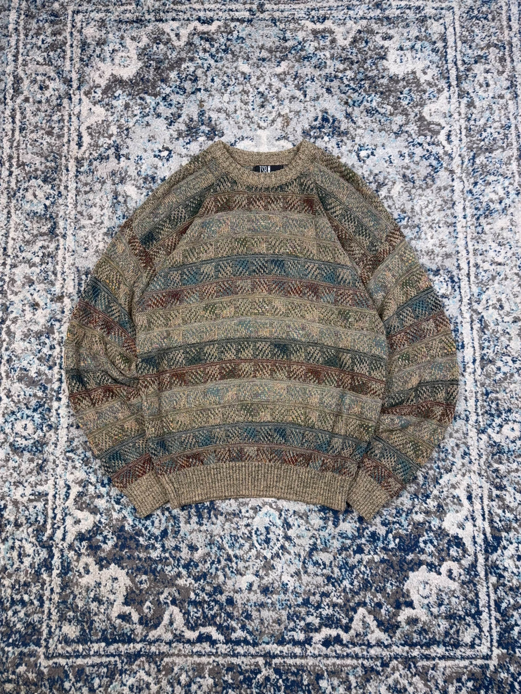 Vintage TSA USA Geometric Pattern Pullover Knit Sweater Size Medium