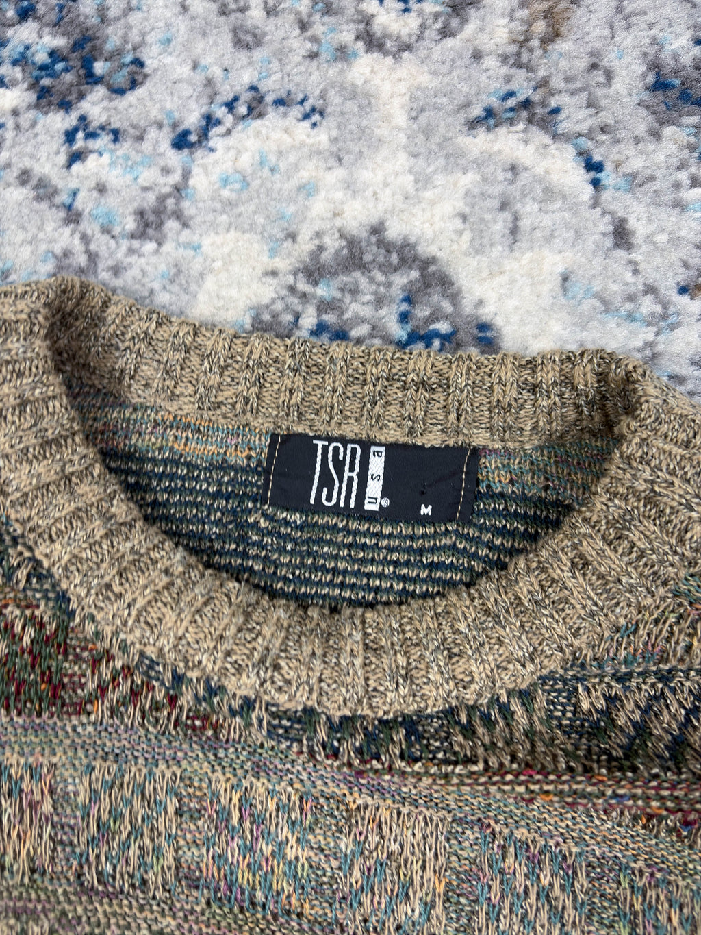 Vintage TSA USA Geometric Pattern Pullover Knit Sweater Size Medium