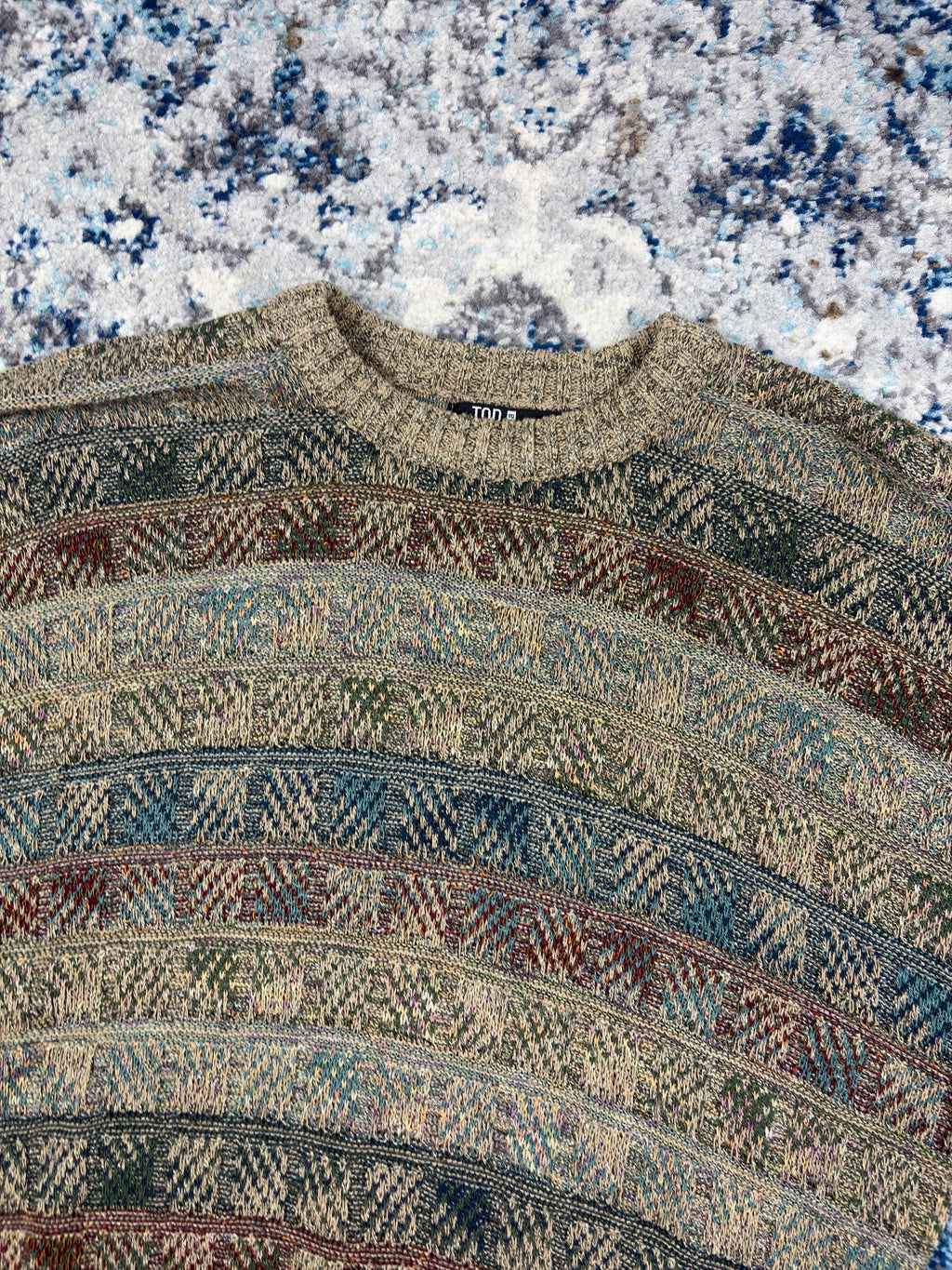 Vintage TSA USA Geometric Pattern Pullover Knit Sweater Size Medium