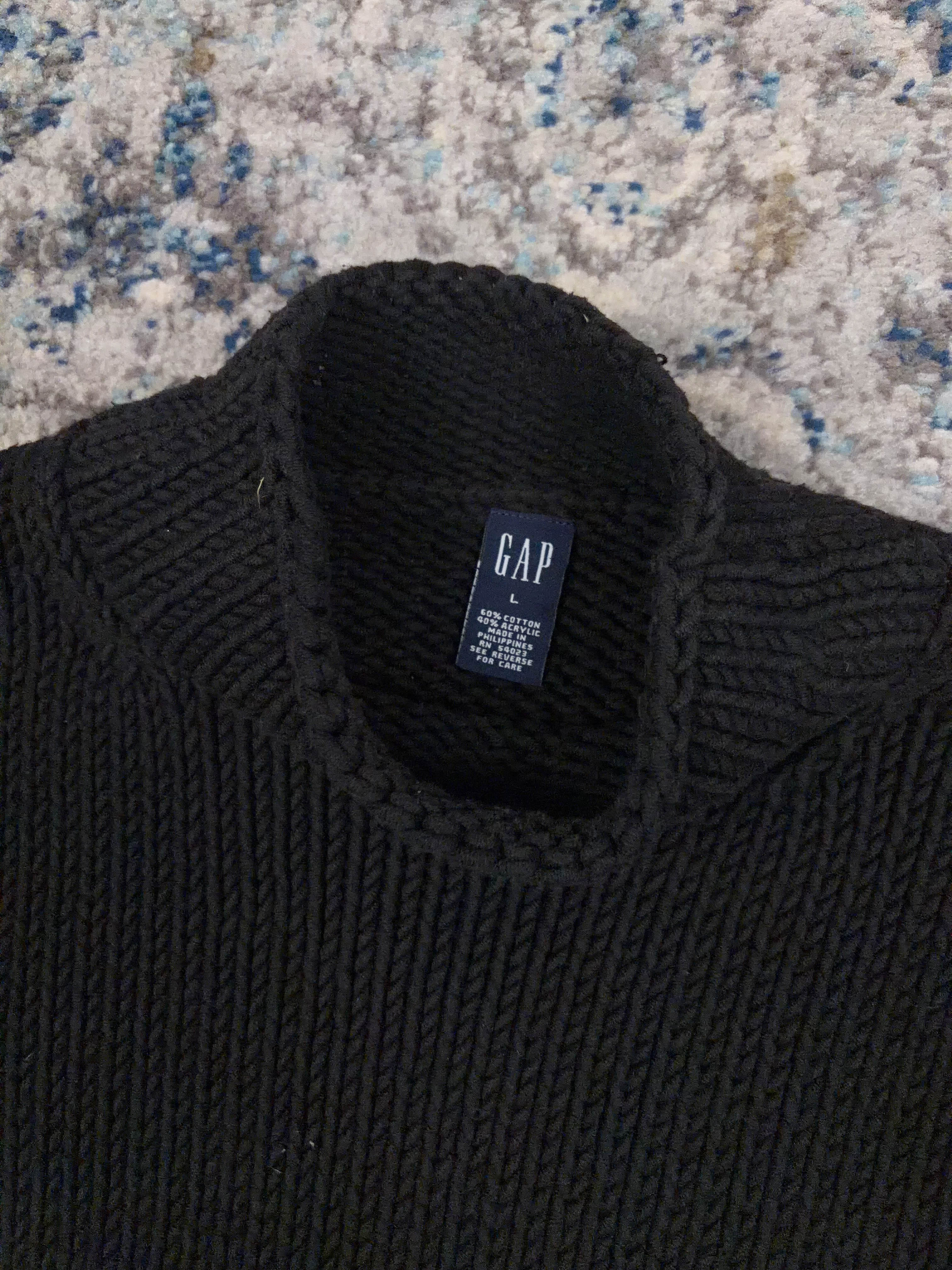 Vintage Womens Gap Mockneck Pullover Knit Sweater Size Large