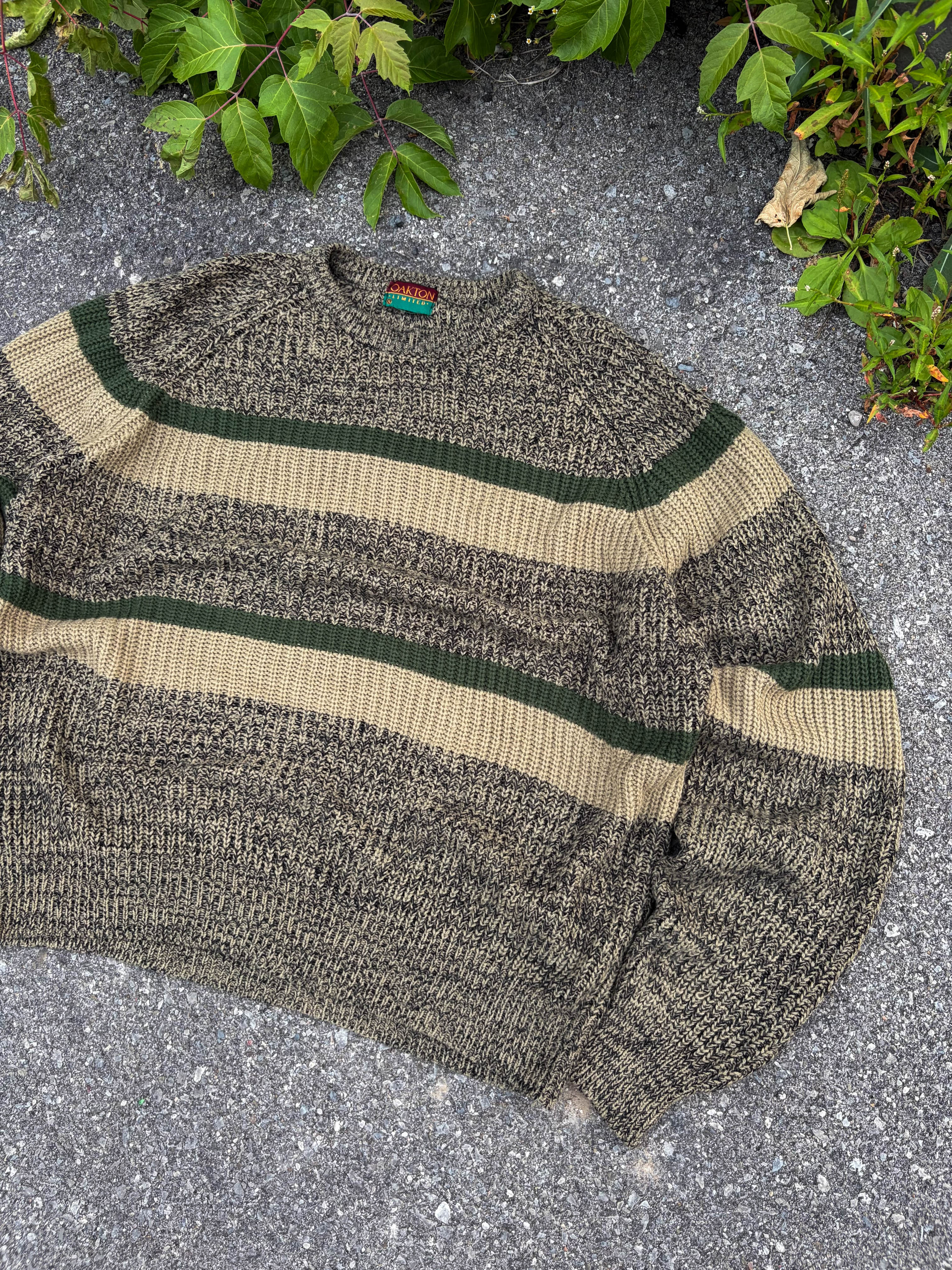 Vintage Oakton Limited Striped Pullover Knit Sweater Size XL