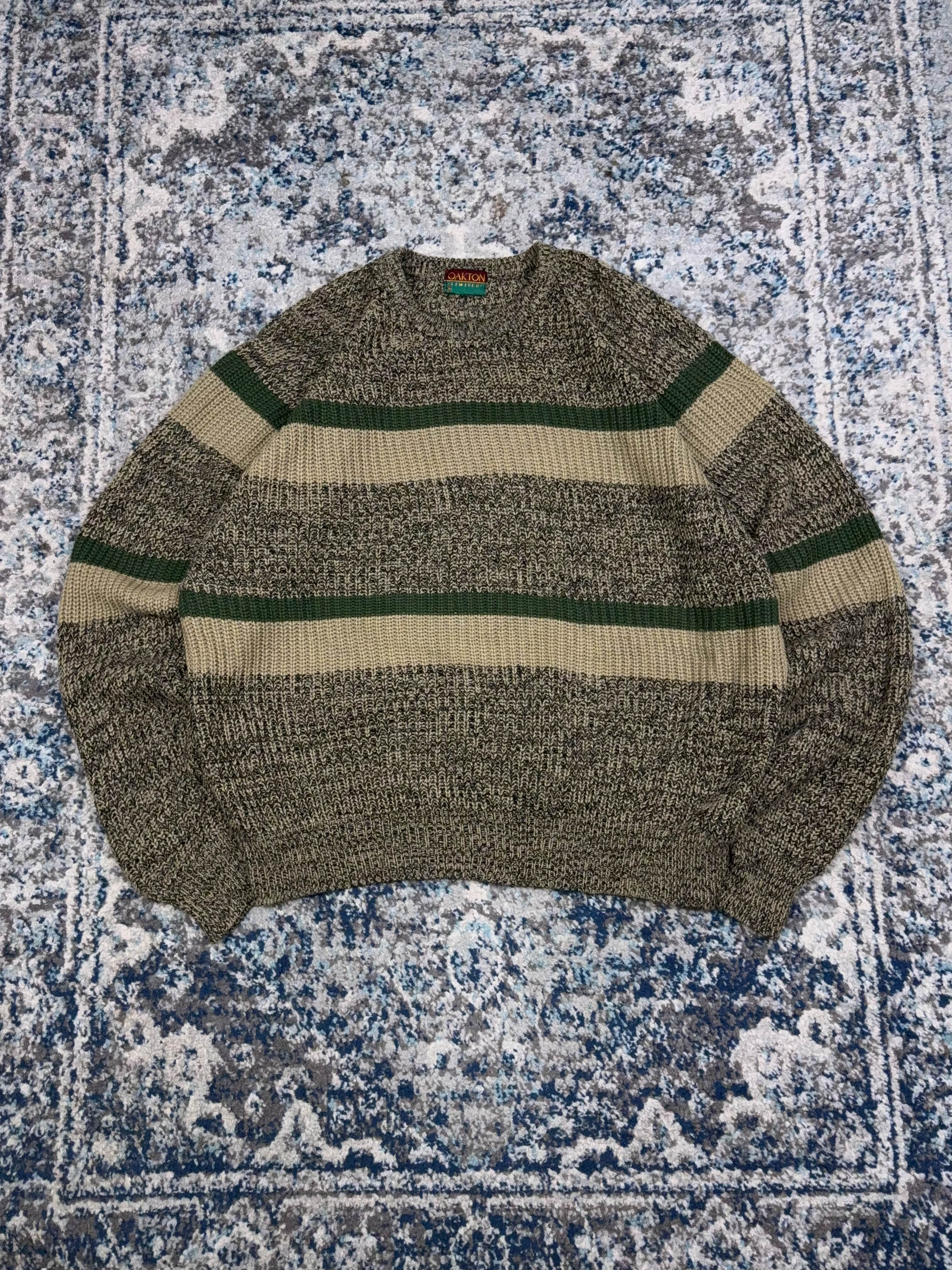 Vintage Oakton Limited Striped Pullover Knit Sweater Size XL