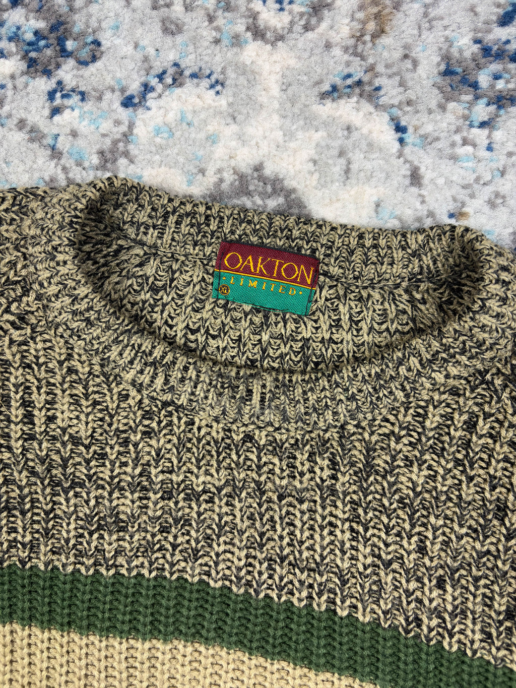 Vintage Oakton Limited Striped Pullover Knit Sweater Size XL