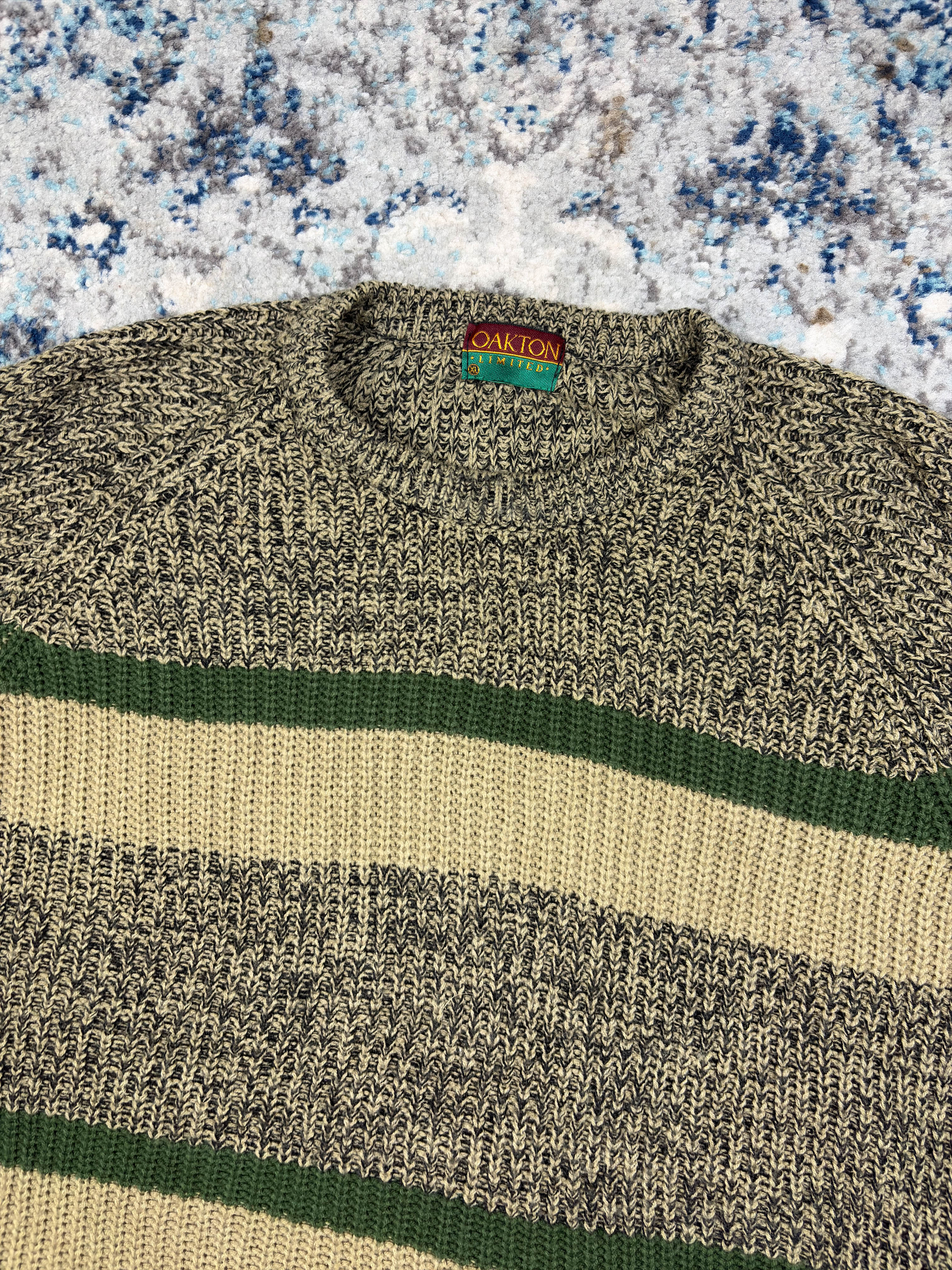 Vintage Oakton Limited Striped Pullover Knit Sweater Size XL