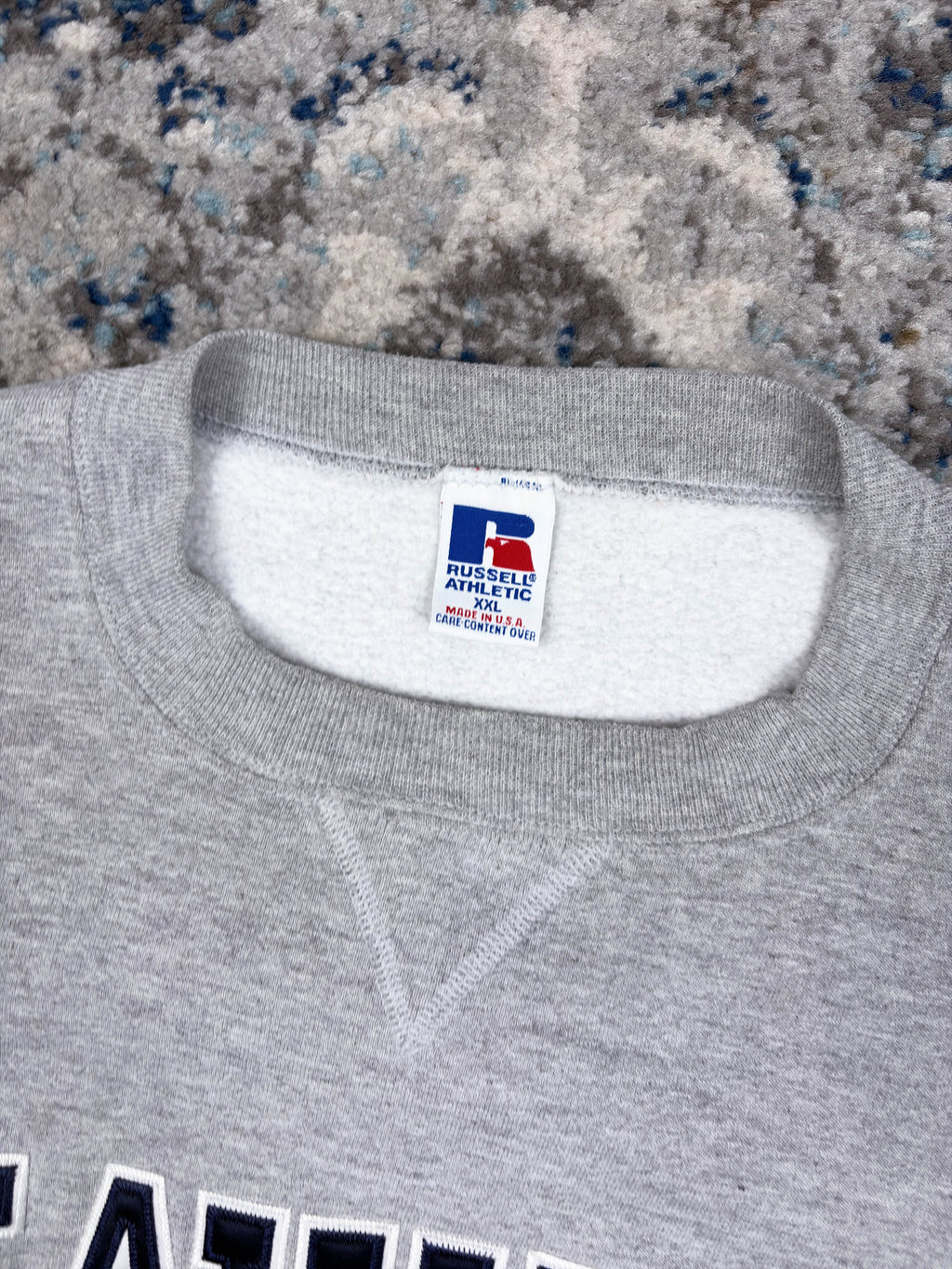 Vintage 90s Xavier University NCAA Embroidered Spellout Sweatshirt Size 2XL