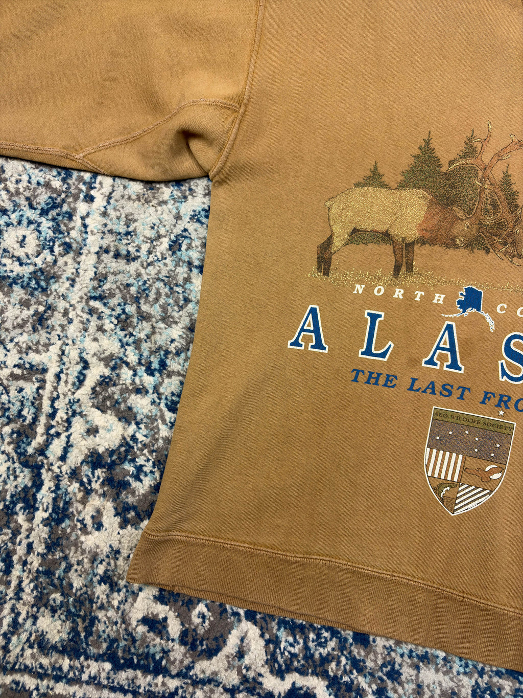 Vintage 90s Alaska The Last Frontier Nature Graphic Sweatshirt Size Small