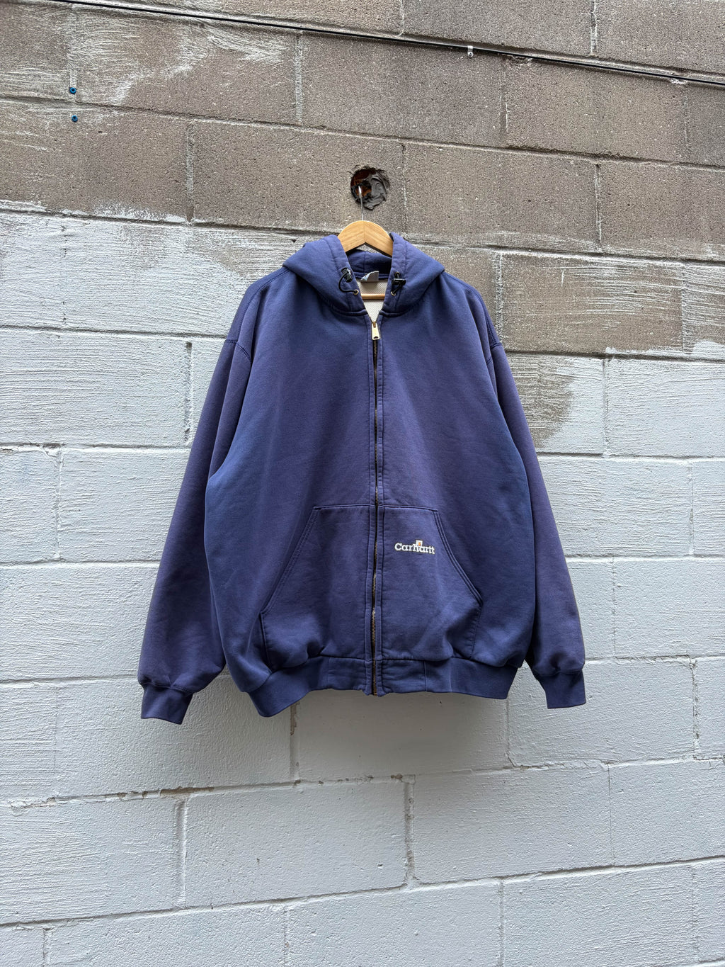 Vintage Carhartt Embroidered Thermal Lined Full Zip Sweatshirt Size 2XL