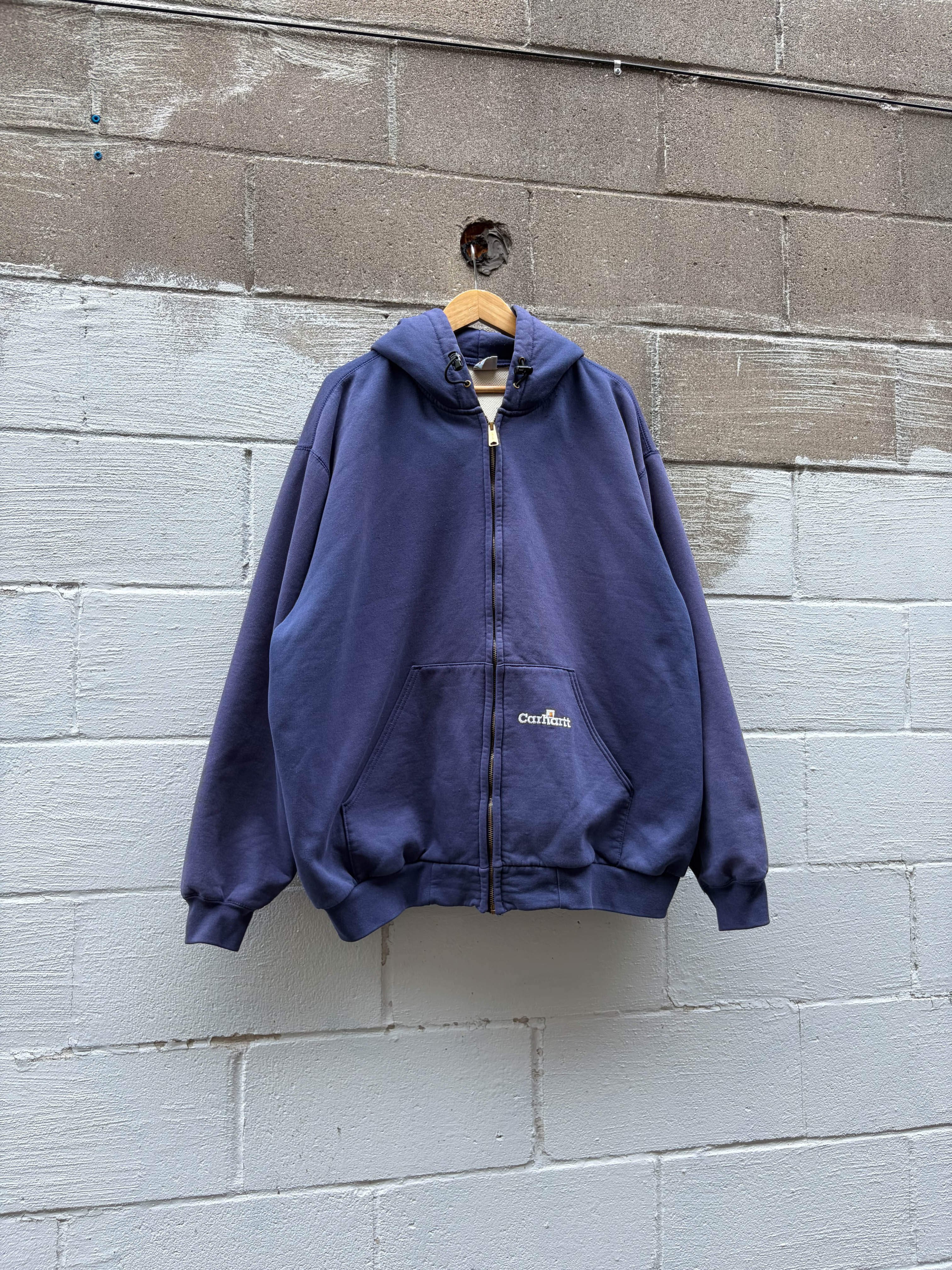 Vintage Carhartt Embroidered Thermal Lined Full Zip Sweatshirt Size 2XL