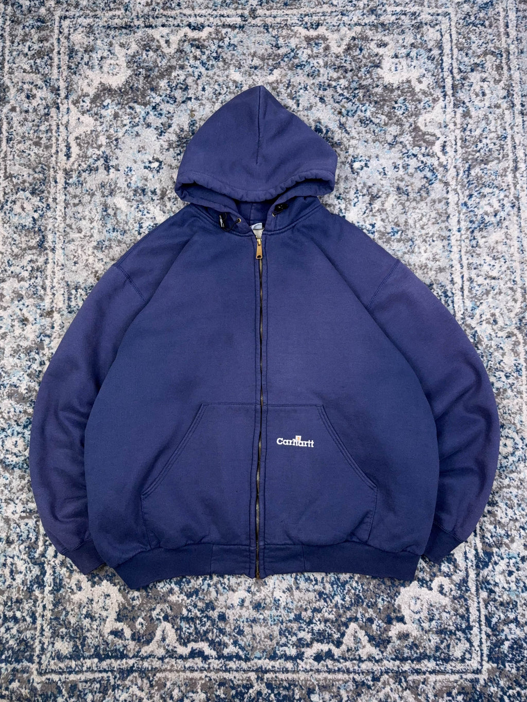 Vintage Carhartt Embroidered Thermal Lined Full Zip Sweatshirt Size 2XL