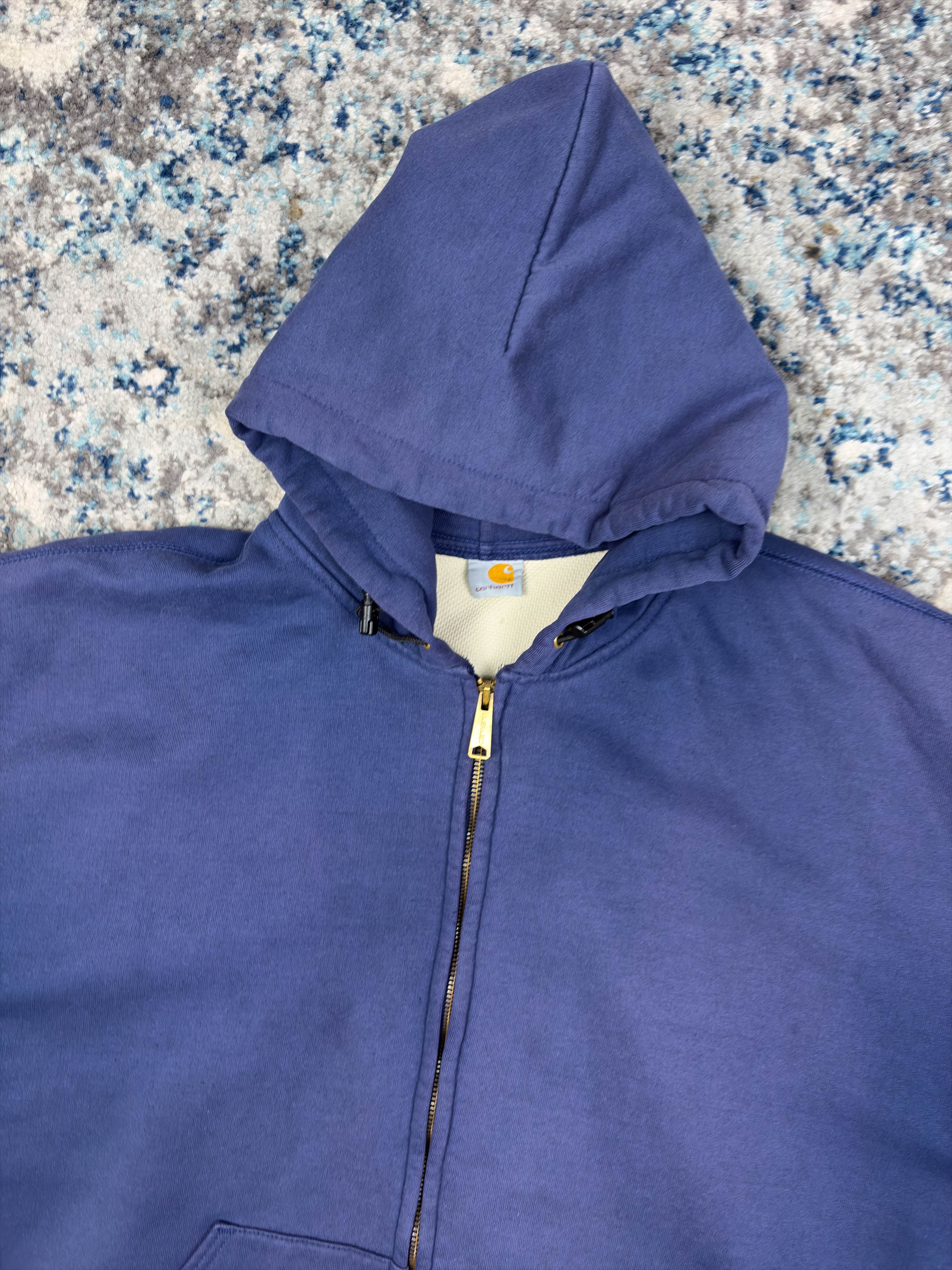 Vintage Carhartt Embroidered Thermal Lined Full Zip Sweatshirt Size 2XL