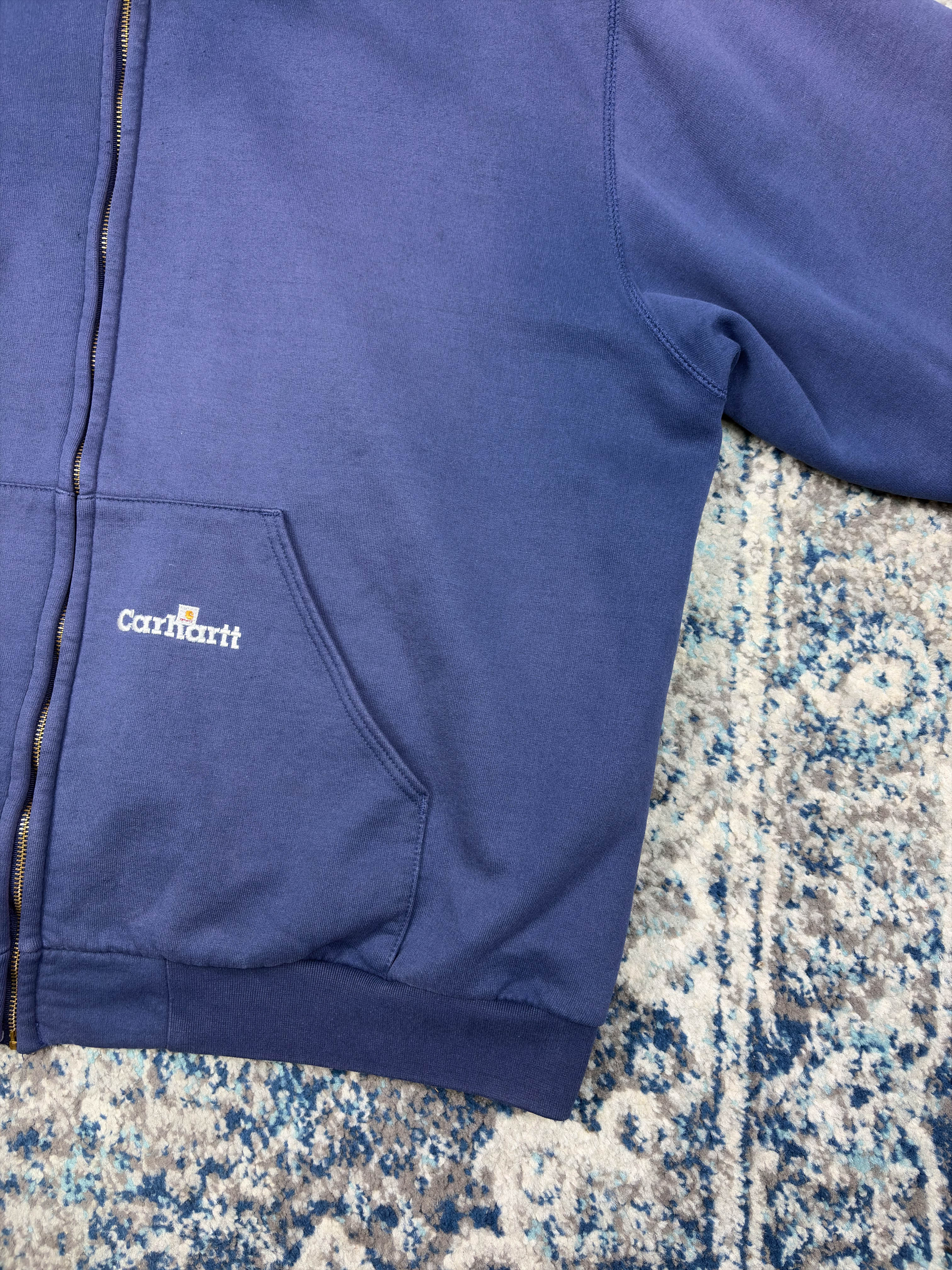 Vintage Carhartt Embroidered Thermal Lined Full Zip Sweatshirt Size 2XL