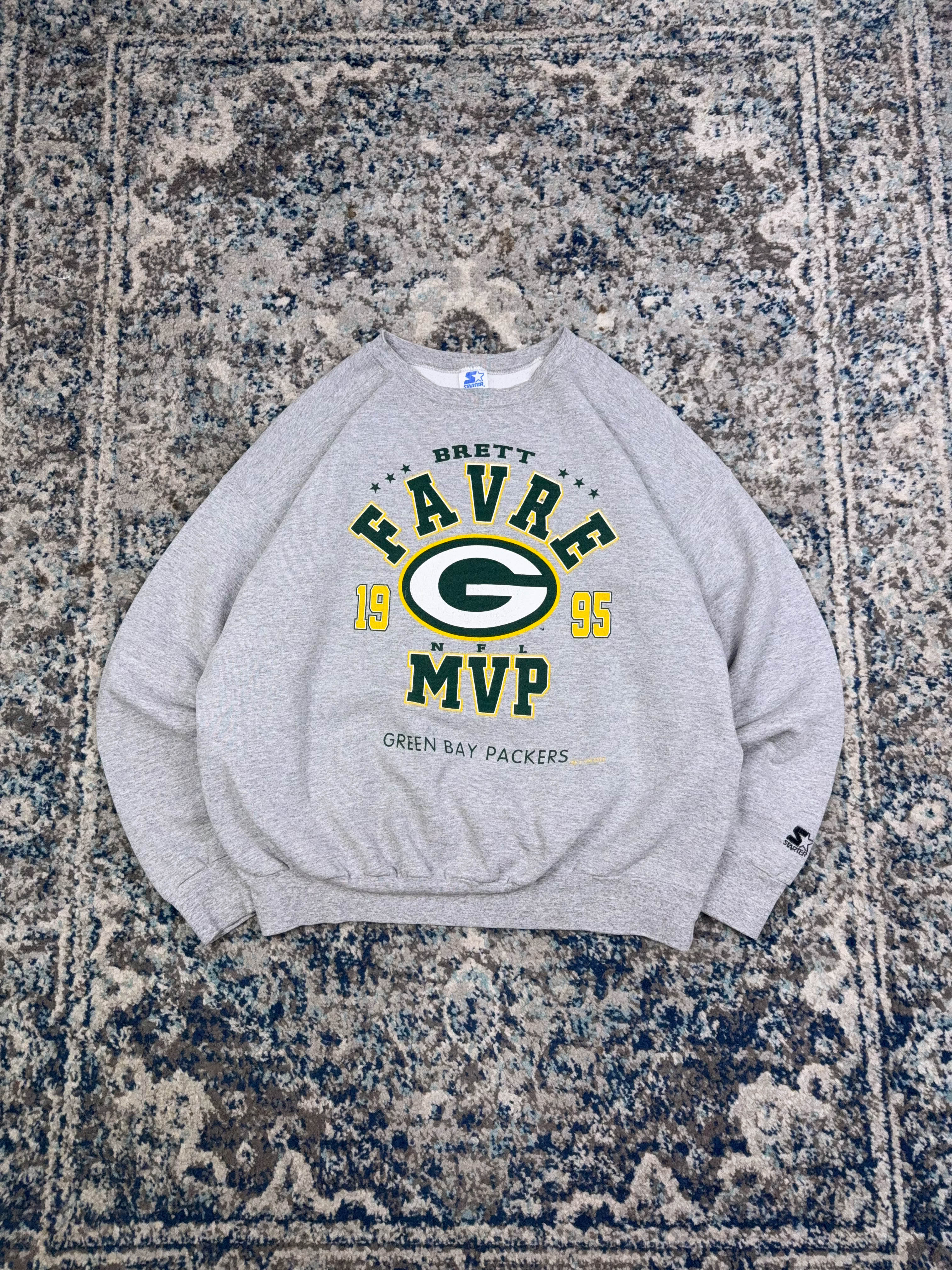 Vintage 1995 Brett Favre Green Bay Packers NFL Starter Sweatshirt Size XL