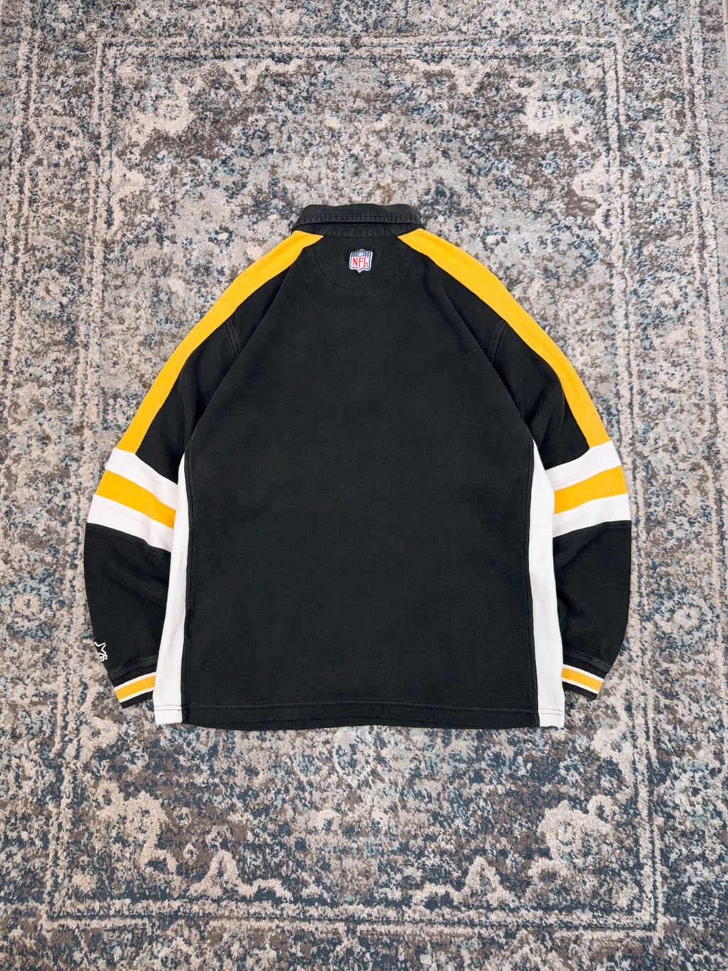 Vintage Pittsburgh Steelers NFL Embroidered Logo 1/4 Zip Sweatshirt Size Large