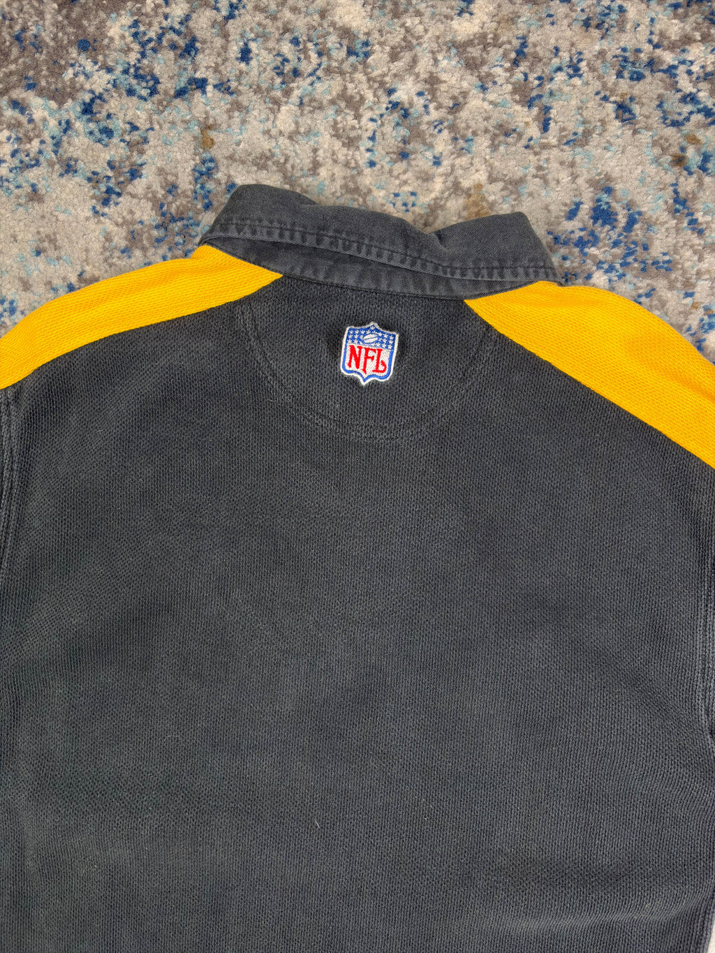 Vintage Pittsburgh Steelers NFL Embroidered Logo 1/4 Zip Sweatshirt Size Large