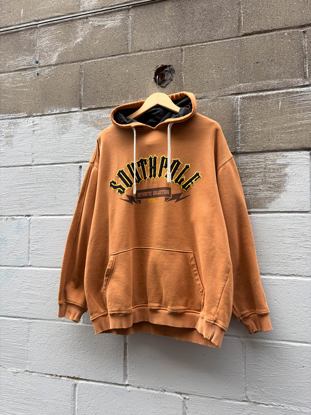 Vintage Y2K Southpole Embroidered Arc Spellout Hooded Sweatshirt Size Large