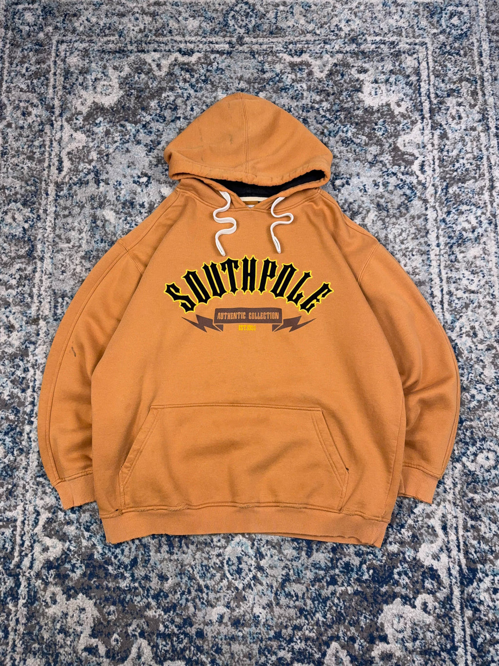 Vintage Y2K Southpole Embroidered Arc Spellout Hooded Sweatshirt Size Large
