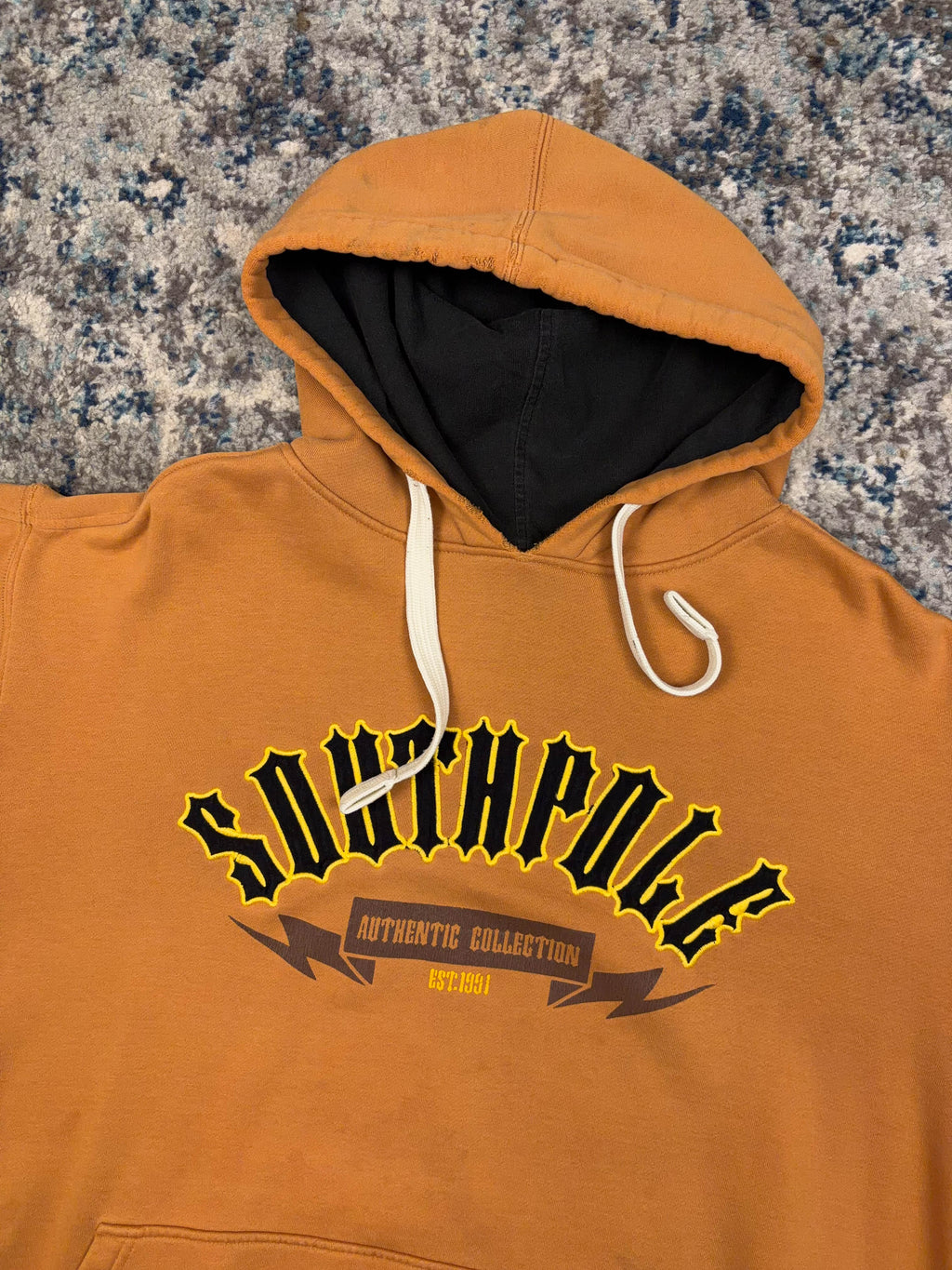 Vintage Y2K Southpole Embroidered Arc Spellout Hooded Sweatshirt Size Large