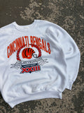 Vintage 1988 Cincinnati Bengals NFL Helmet Graphic Football Sweatshirt Size XL