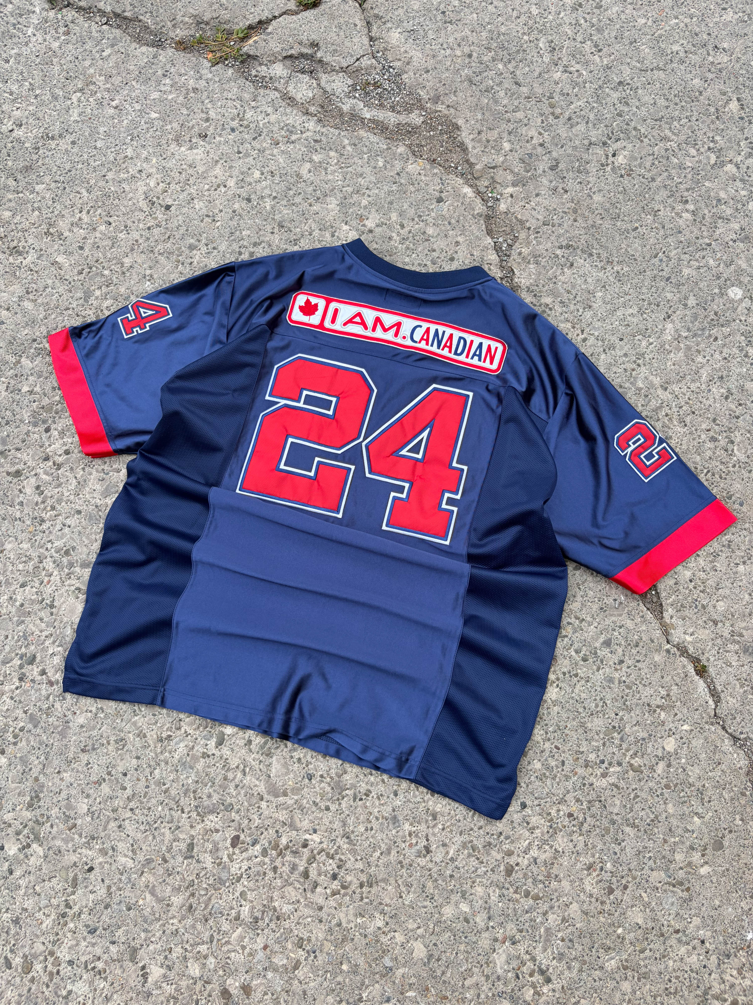 Vintage Molson I Am Canadian Beer Promo Football Jersey Size Large