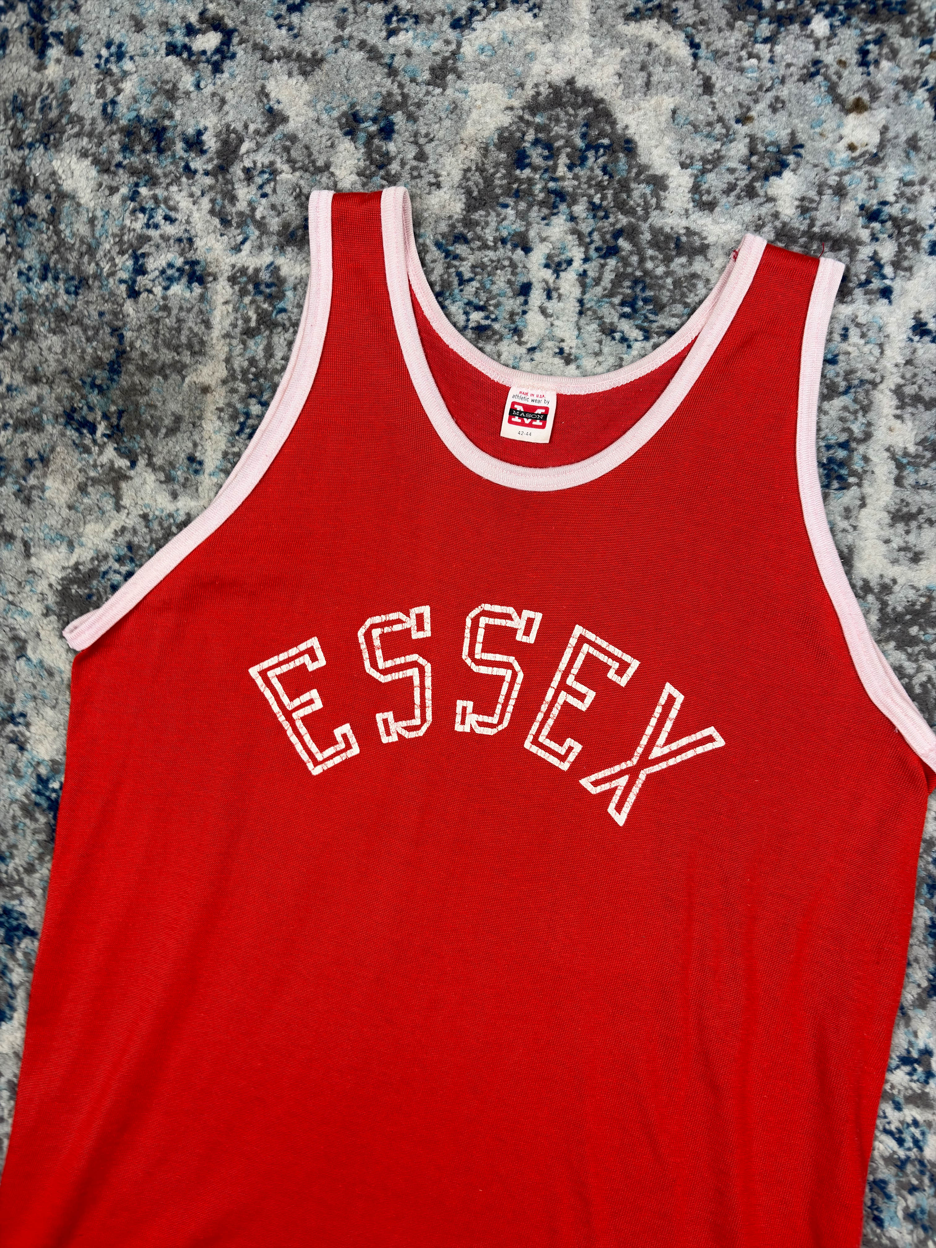 Vintage 80s/90s Essex Arc Spellout Basketball Jersey Size Large
