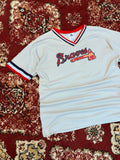 Vintage 90s Atlanta Braves MLB Logo Spellout Baseball Jersey Size XL