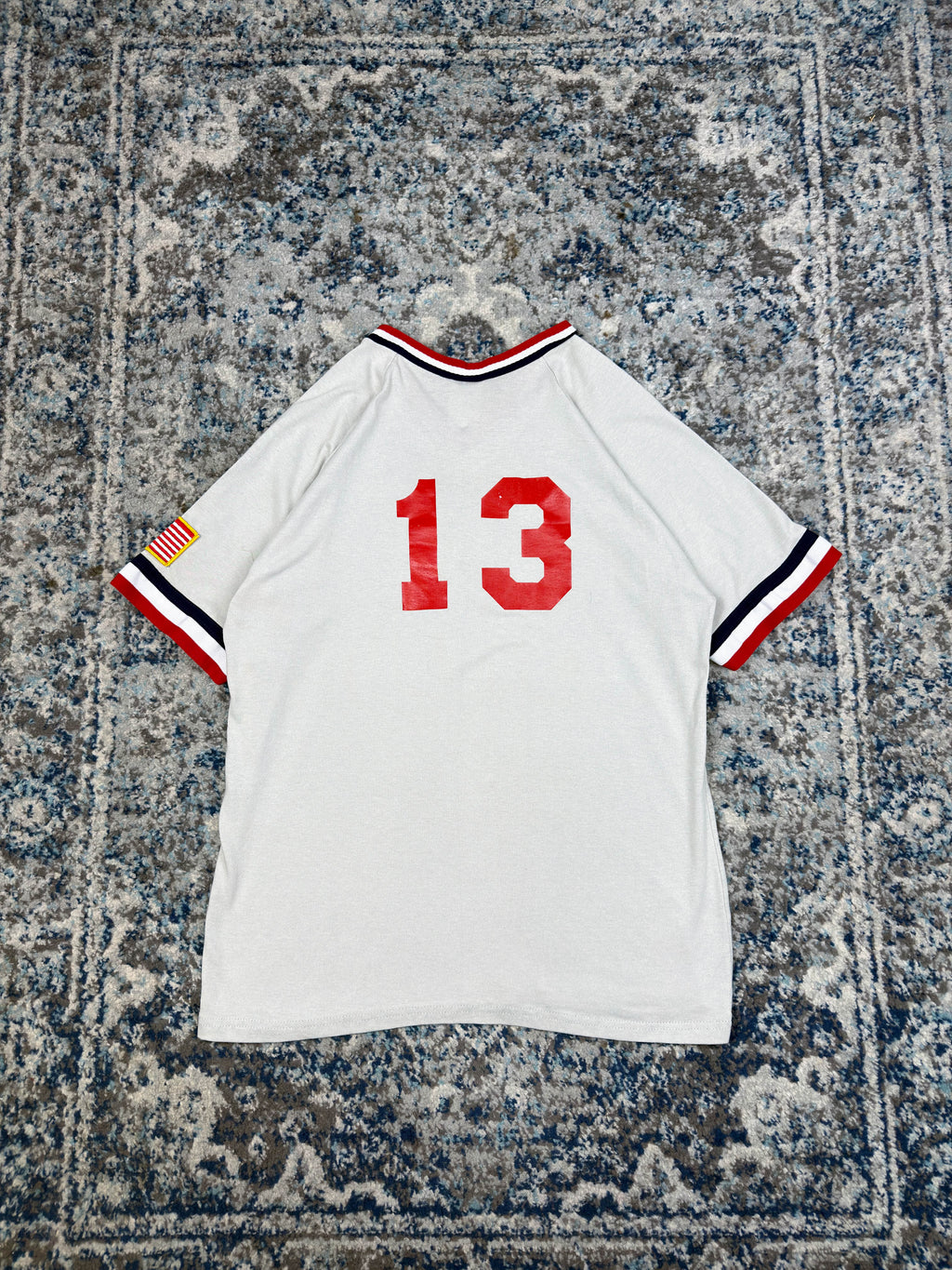 Vintage 90s Atlanta Braves MLB Logo Spellout Baseball Jersey Size XL