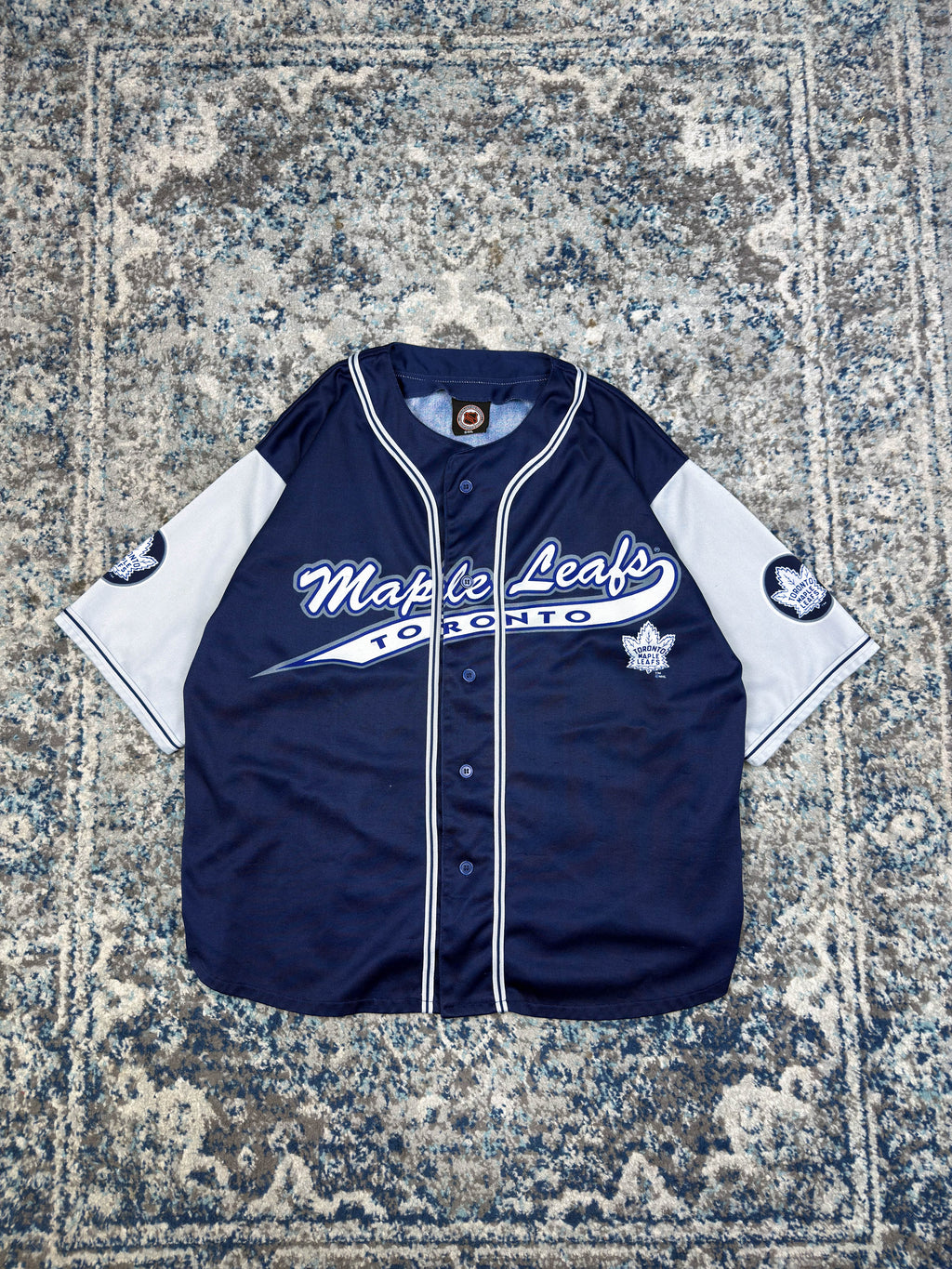 Vintage Toronto Maple Leafs NHL Tailsweep Baseball Jersey Size XL