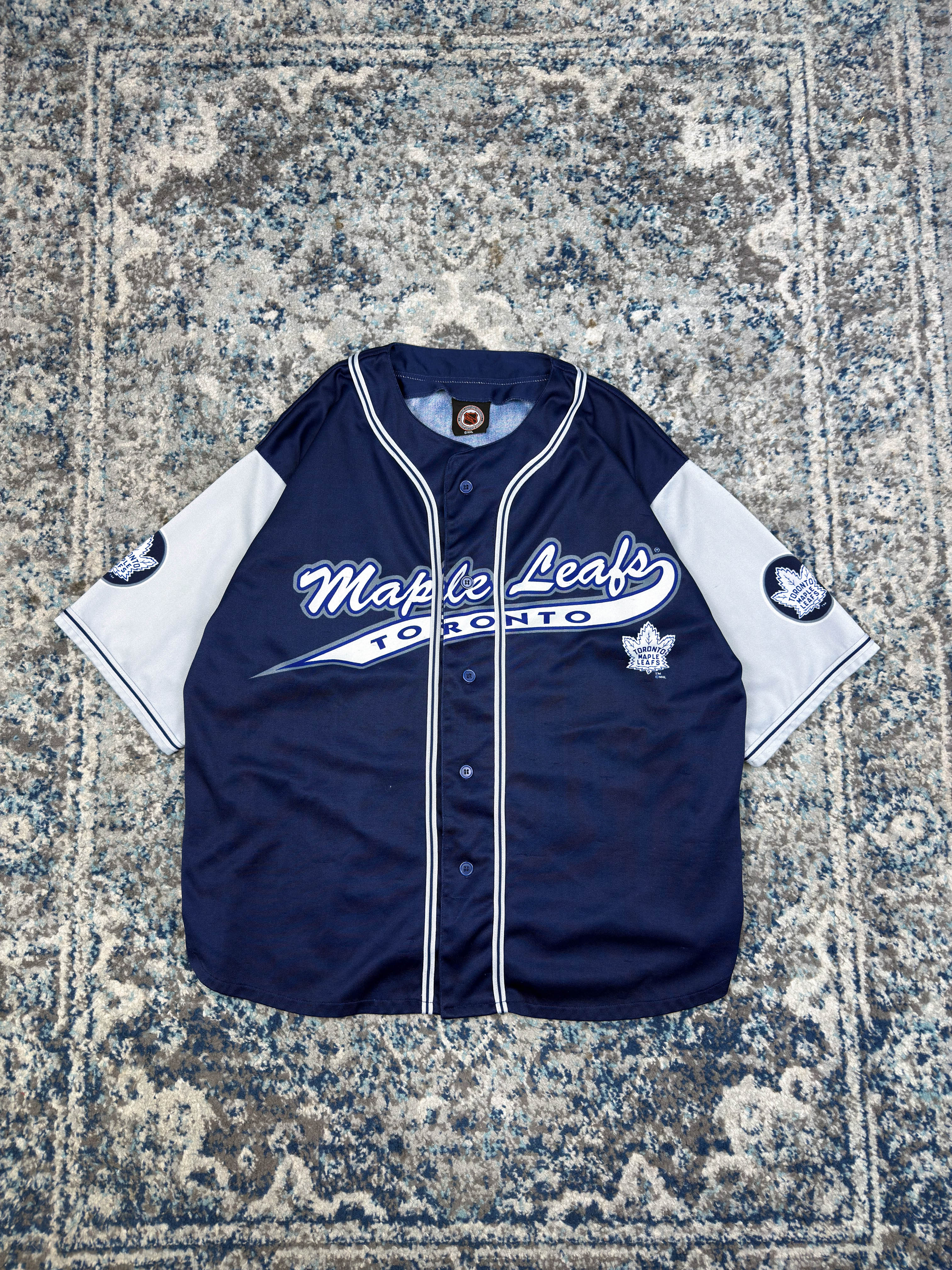 Vintage Toronto Maple Leafs NHL Tailsweep Baseball Jersey Size XL