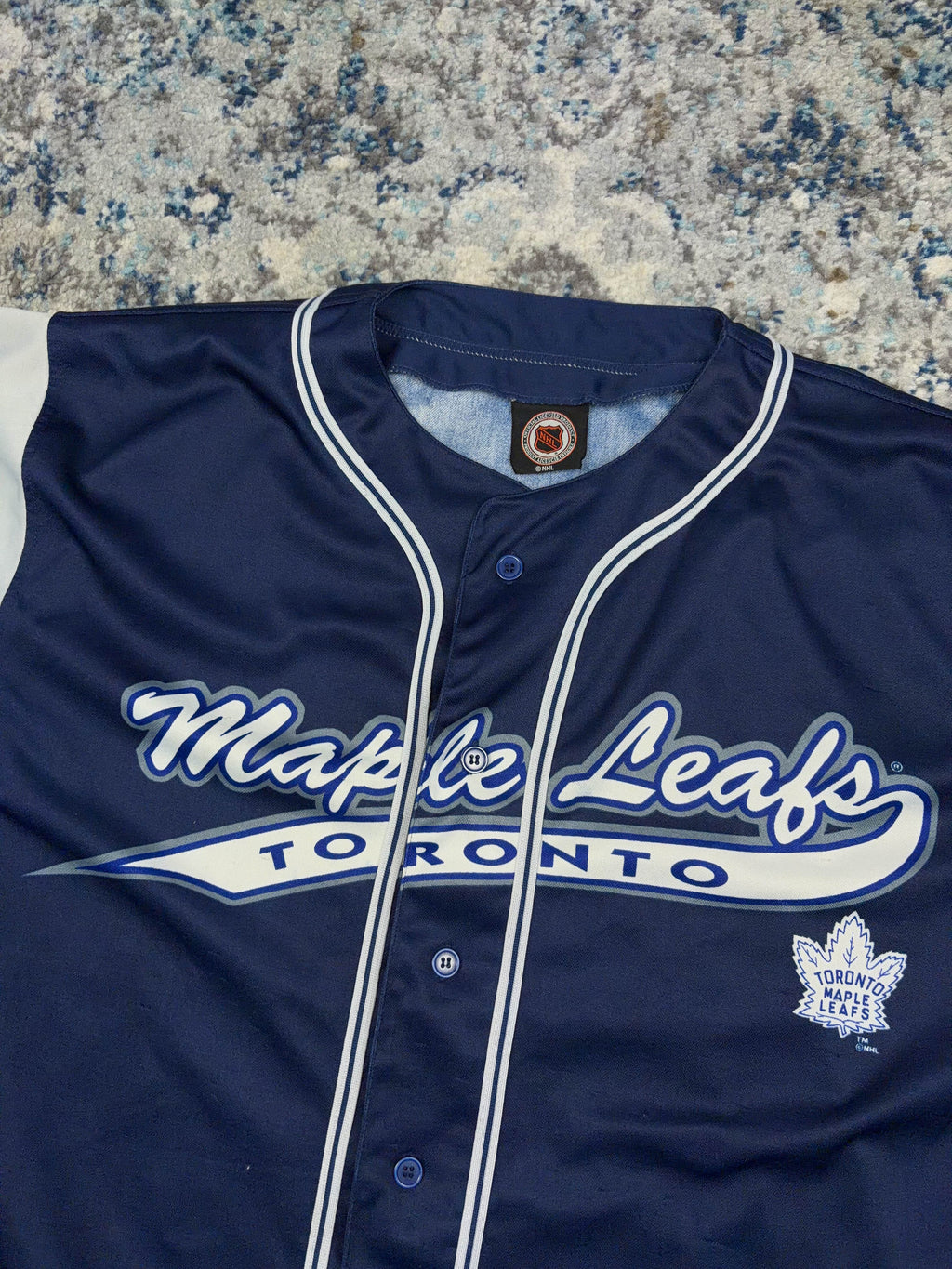 Vintage Toronto Maple Leafs NHL Tailsweep Baseball Jersey Size XL