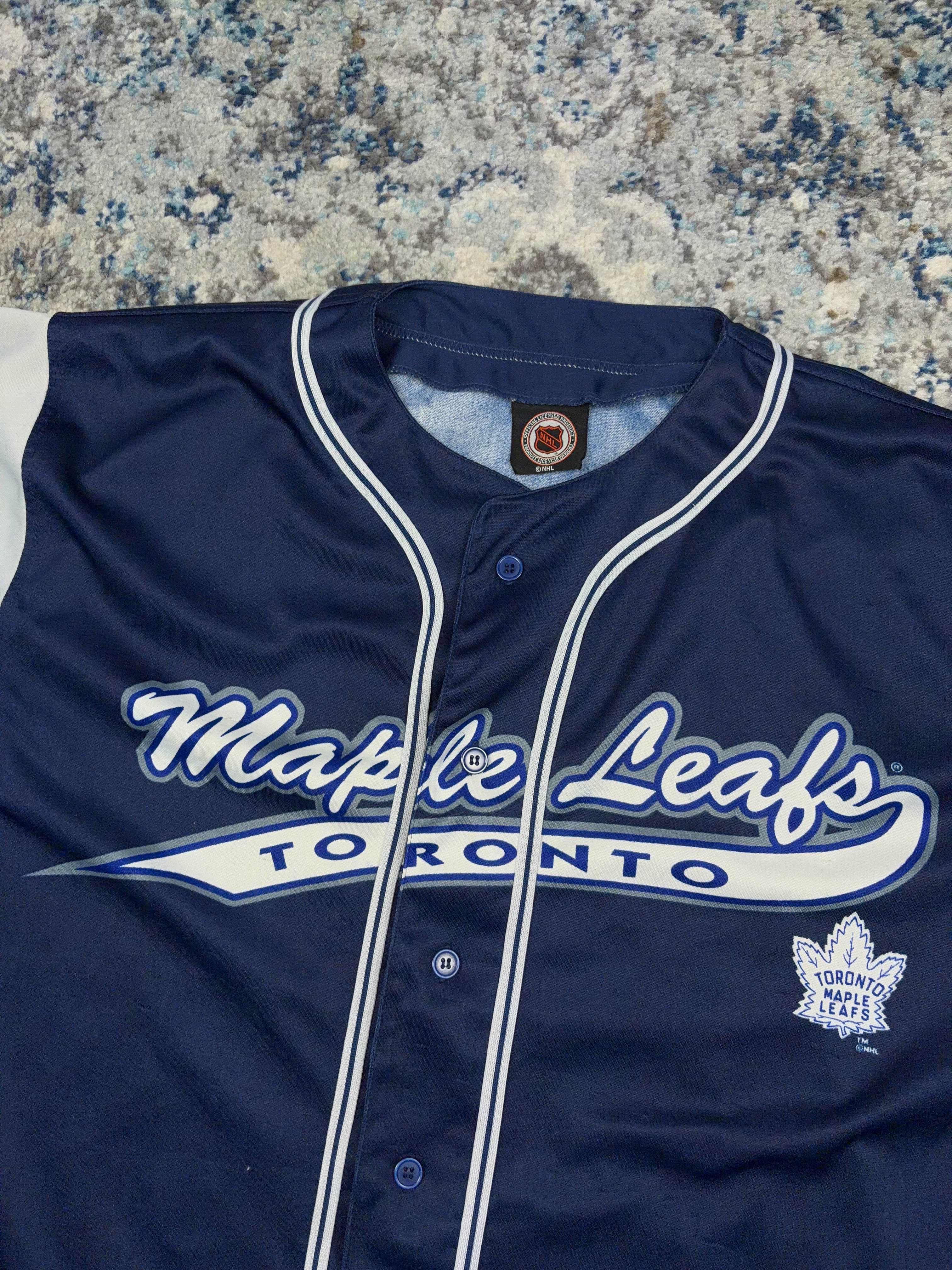 Vintage Toronto Maple Leafs NHL Tailsweep Baseball Jersey Size XL