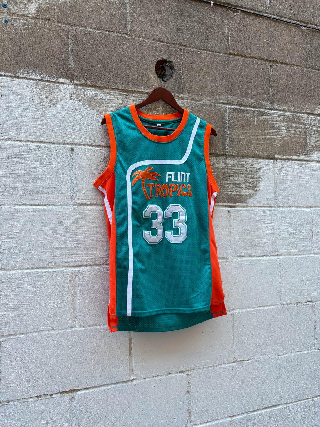 Vintage Jackie Moon #33 Flint Tropics Semi Pro Movie Promo Jersey Size Small