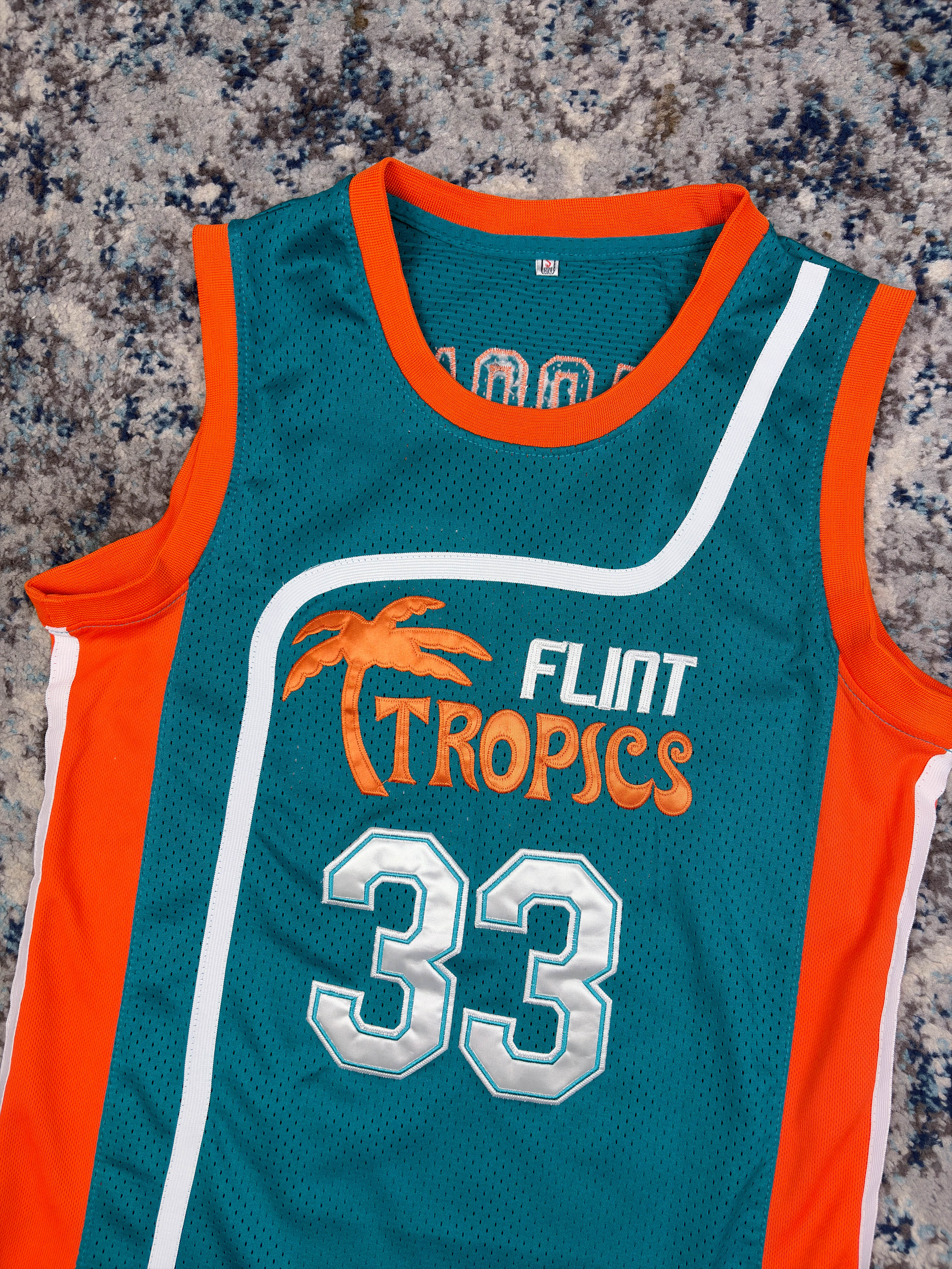 Vintage Jackie Moon #33 Flint Tropics Semi Pro Movie Promo Jersey Size Small