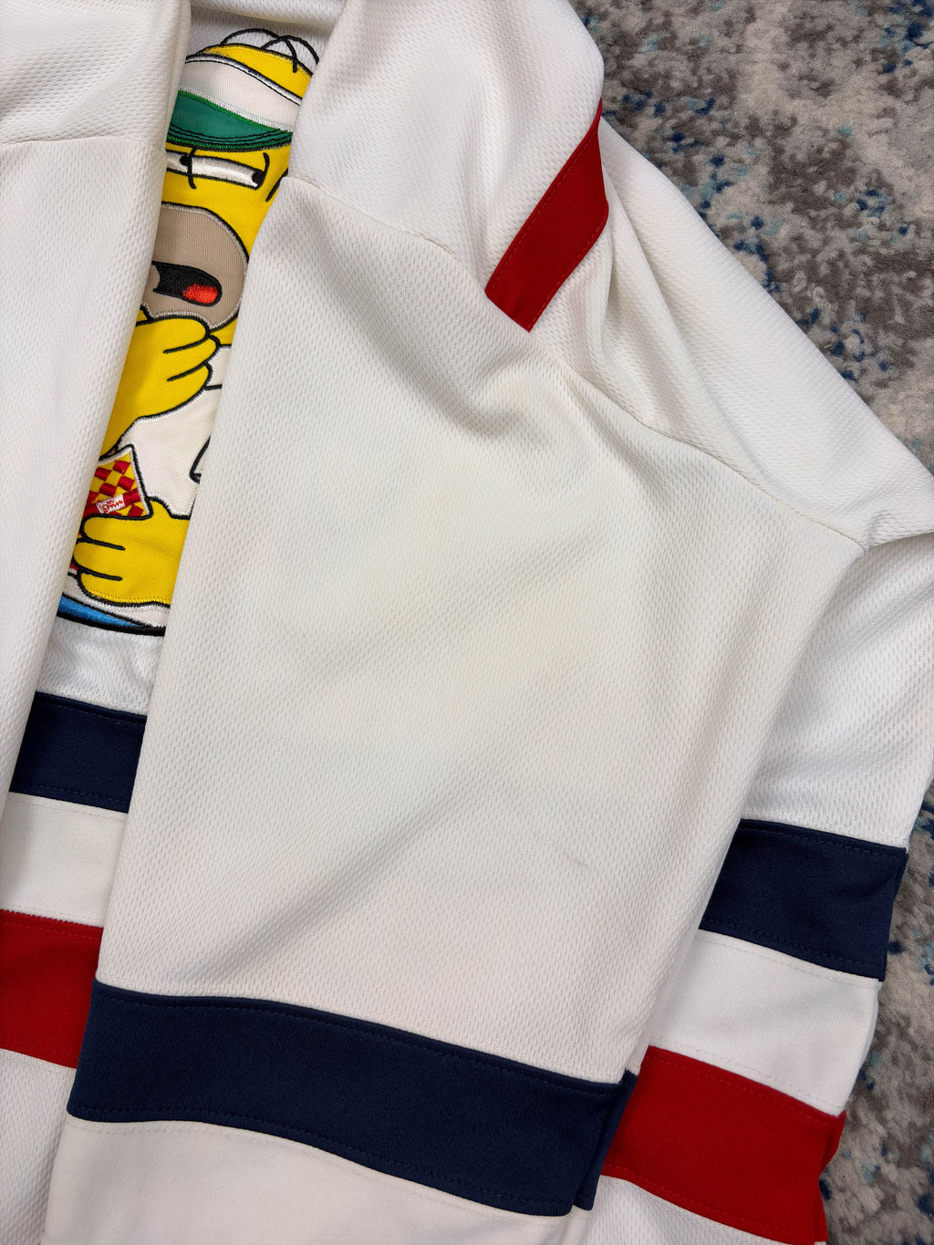Vintage 2005 Homer Simpson Poker Night Stitched Hockey Jersey Size L/XL