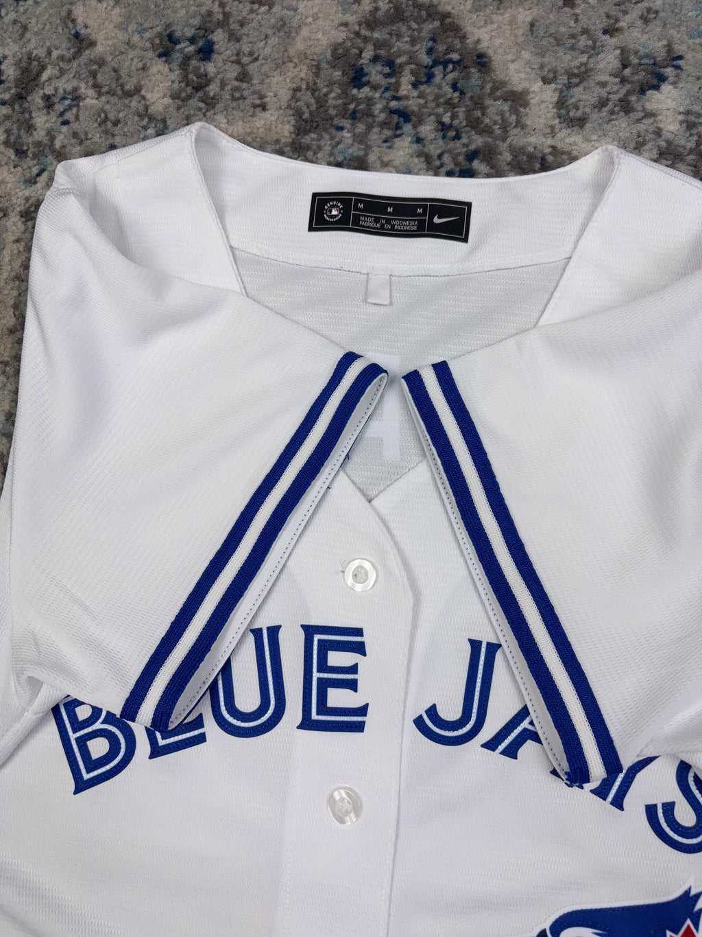 Vintage Toronto Blue Jays MLB Spellout Logo Baseball Jersey Size YOUTH M