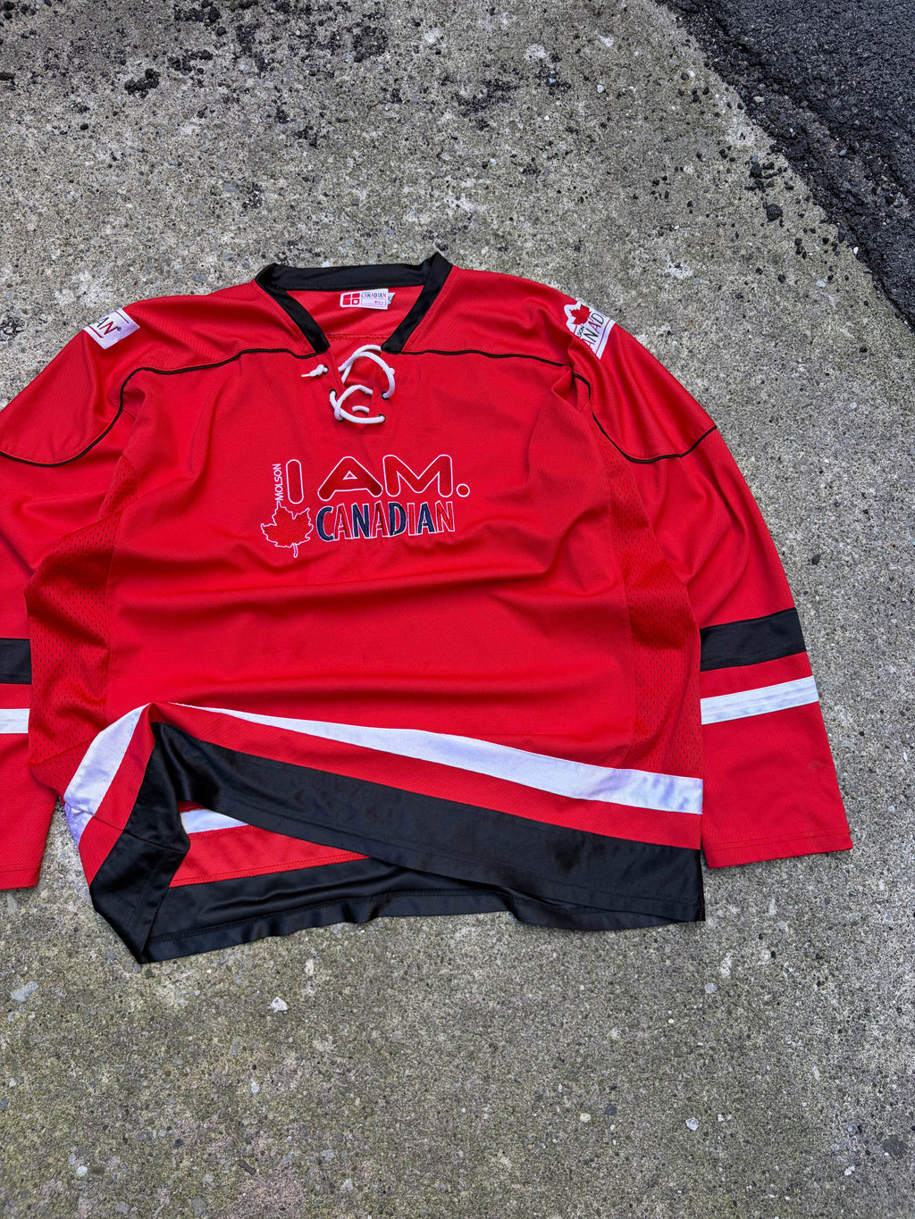 Vintage Molson I Am Canadian Beer Promo Hockey Jersey Size 2XL