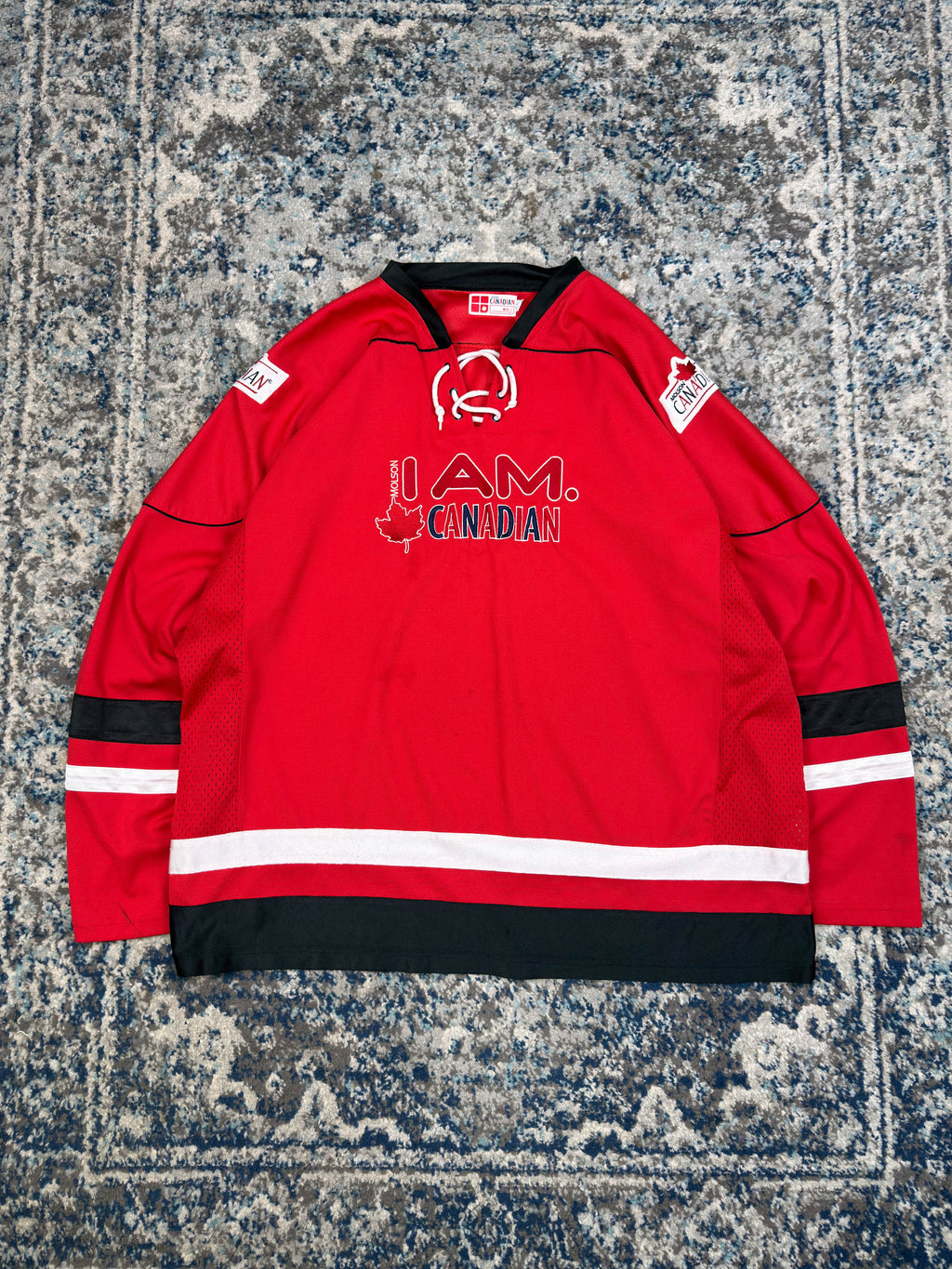 Vintage Molson I Am Canadian Beer Promo Hockey Jersey Size 2XL