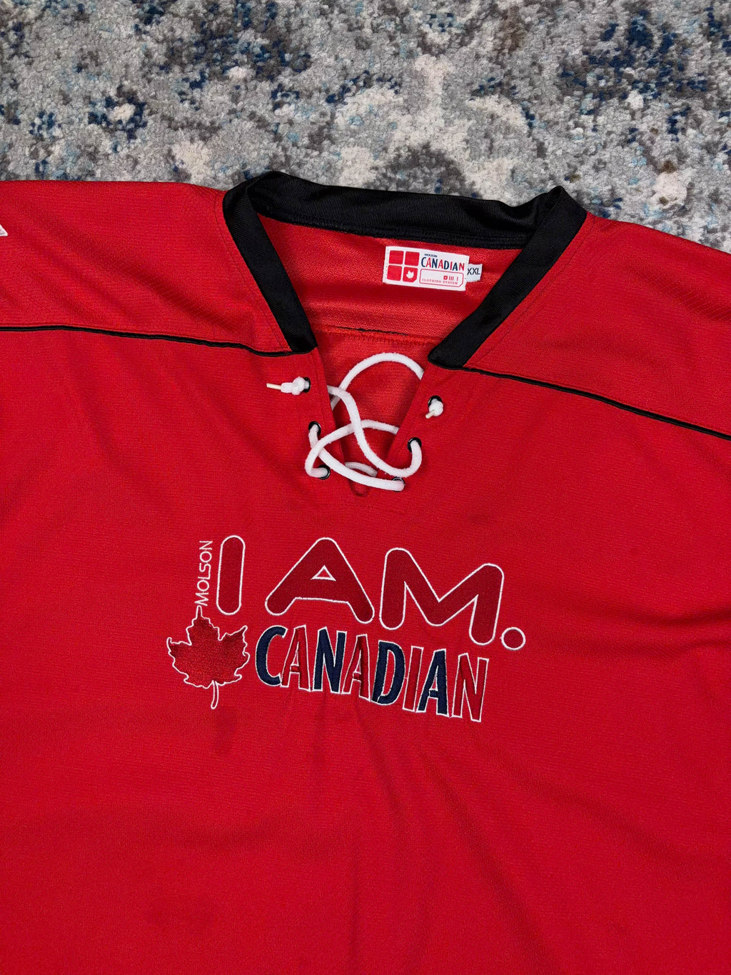 Vintage Molson I Am Canadian Beer Promo Hockey Jersey Size 2XL