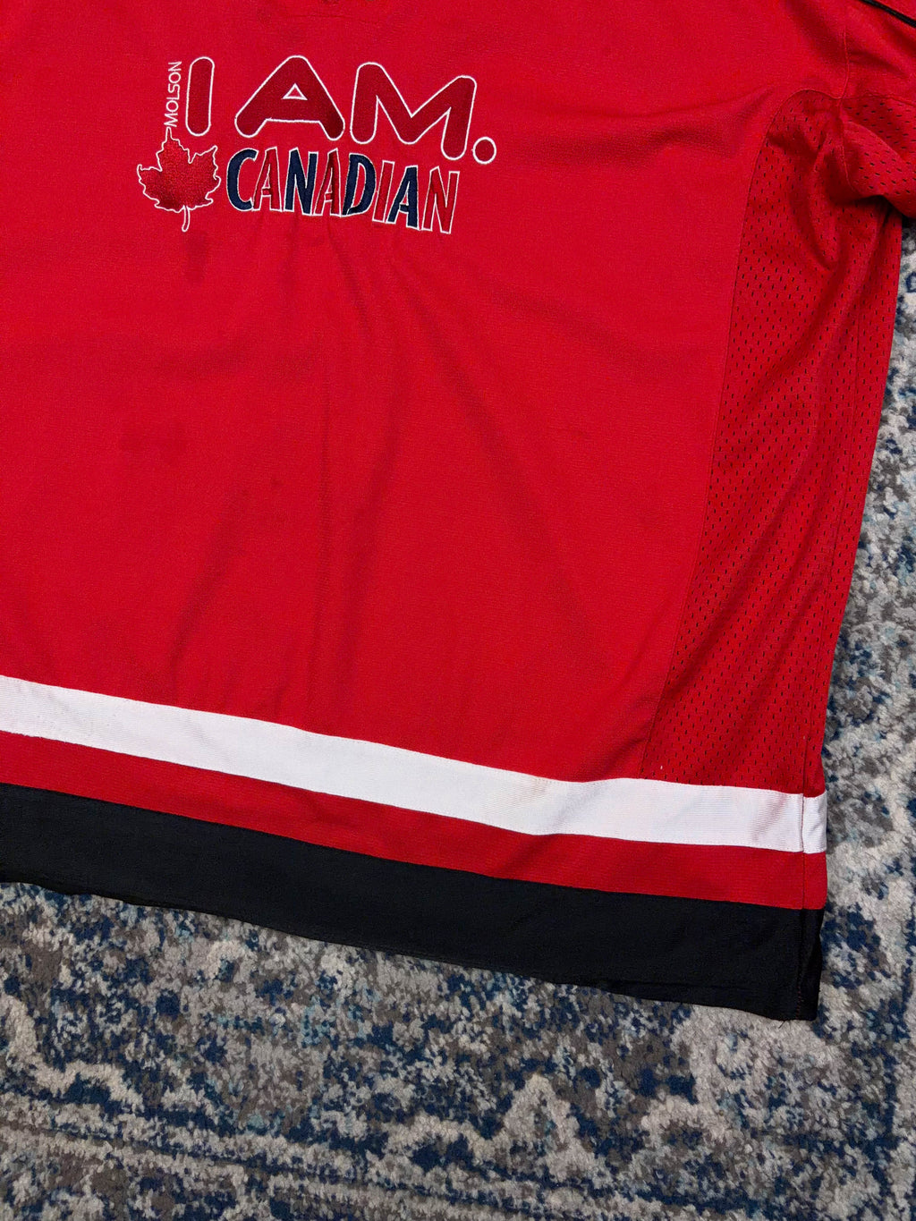 Vintage Molson I Am Canadian Beer Promo Hockey Jersey Size 2XL