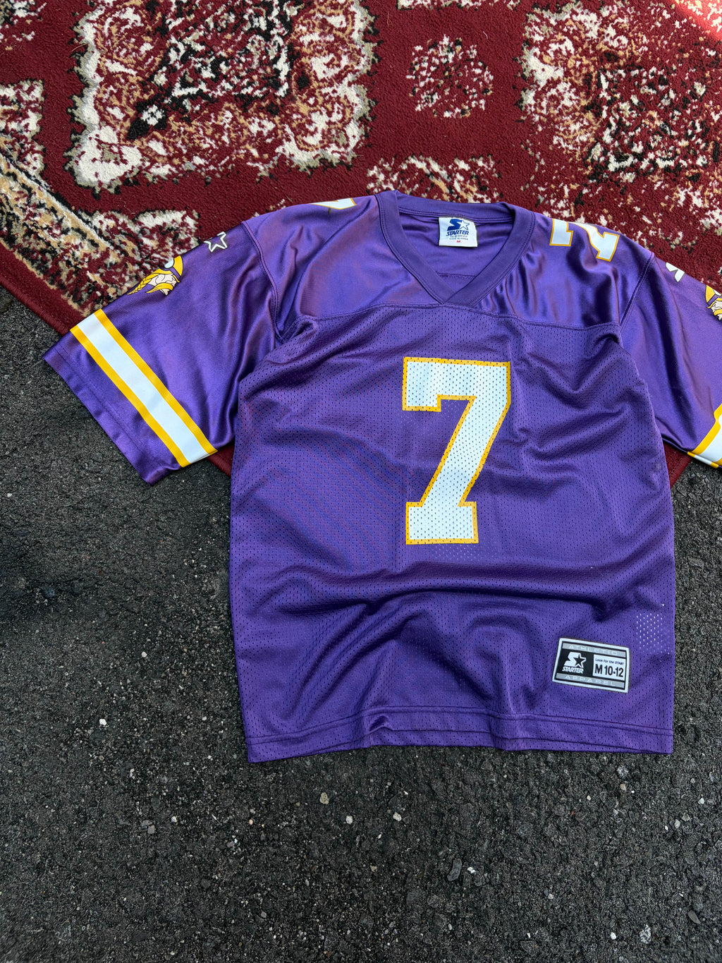 Vintage Randal Cunninham #7 Minnesota Vikings NFL Jersey Size YOUTH Medium
