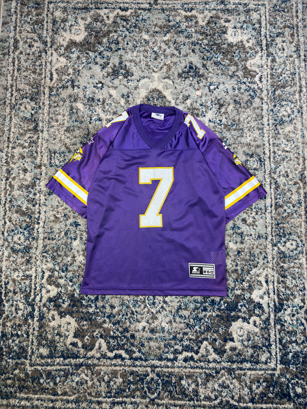 Vintage Randal Cunninham #7 Minnesota Vikings NFL Jersey Size YOUTH Medium