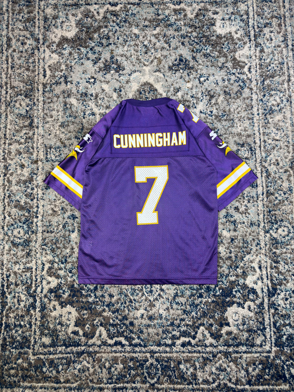 Vintage Randal Cunninham #7 Minnesota Vikings NFL Jersey Size YOUTH Medium