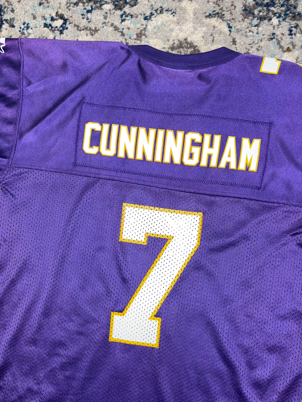 Vintage Randal Cunninham #7 Minnesota Vikings NFL Jersey Size YOUTH Medium