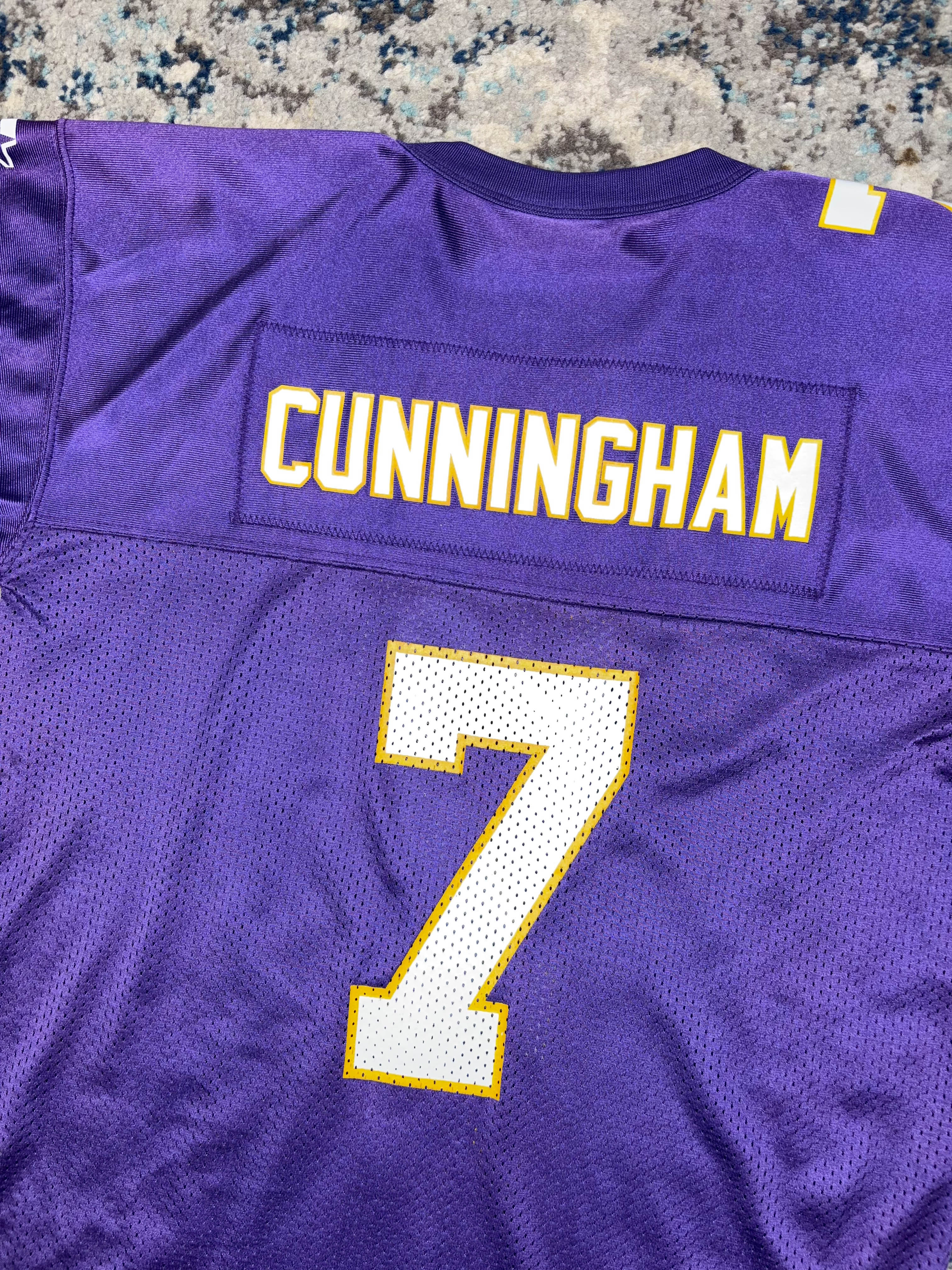 Vintage Randal Cunninham #7 Minnesota Vikings NFL Jersey Size YOUTH Medium