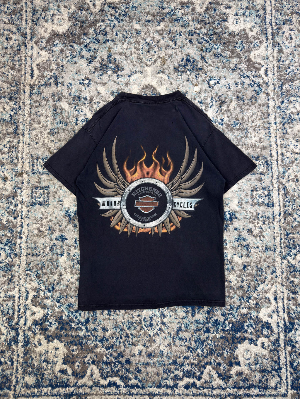 Harley Davidson Flaming Skull Graphic T-Shirt Size Medium