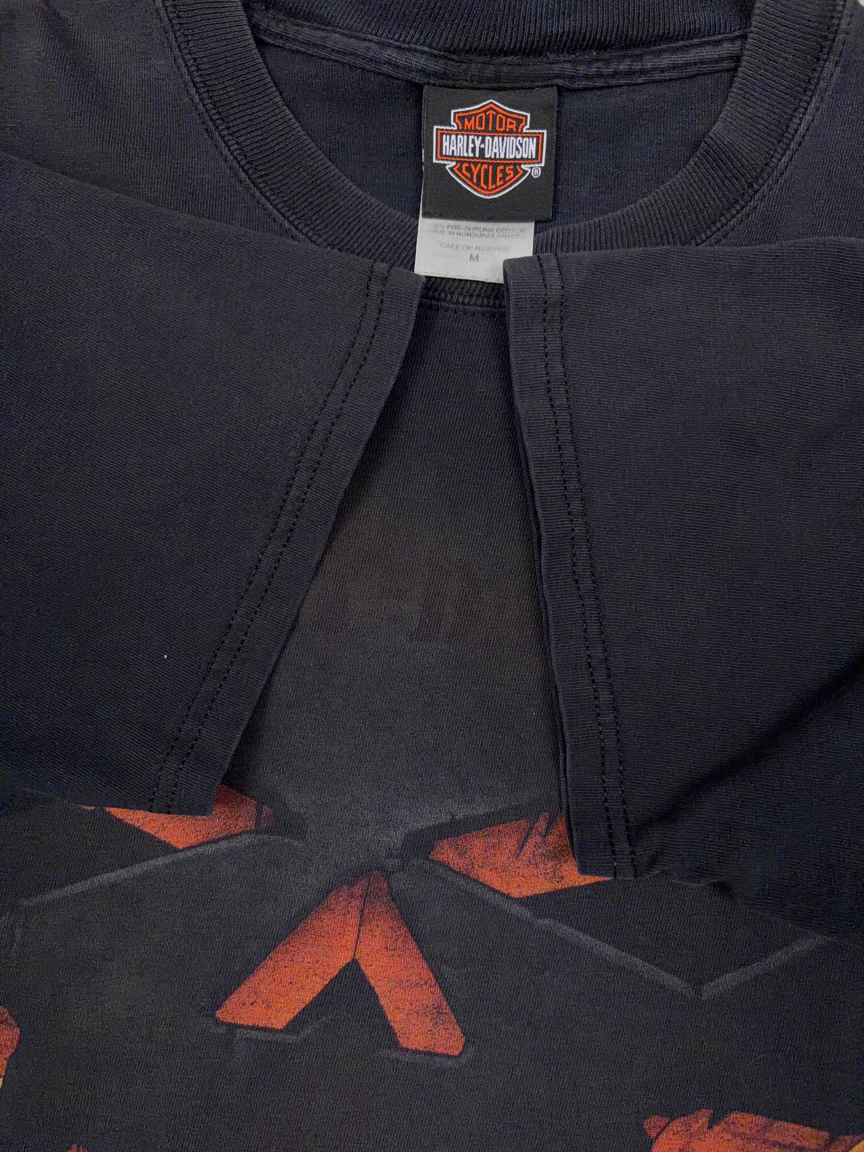 Harley Davidson Flaming Skull Graphic T-Shirt Size Medium